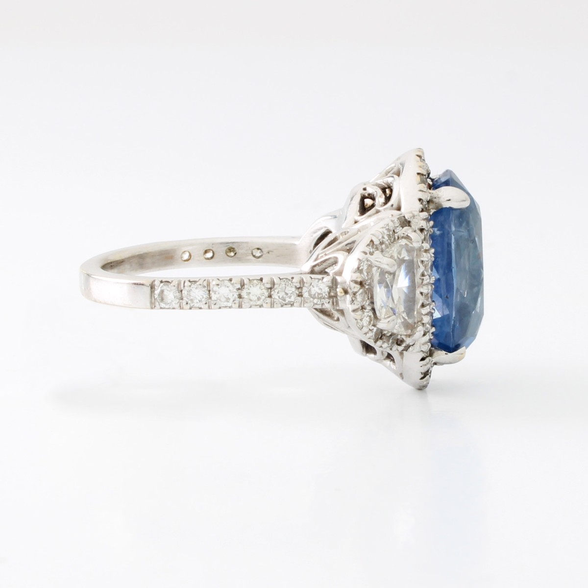 GIA Sapphire, Diamond and 18K Ring