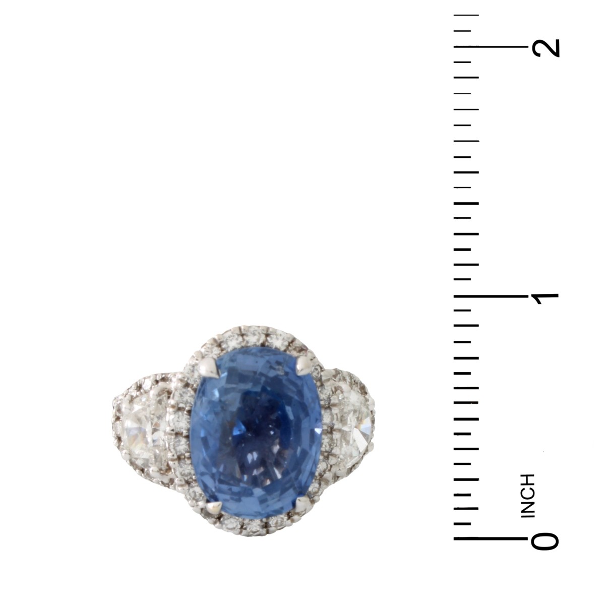 GIA Sapphire, Diamond and 18K Ring