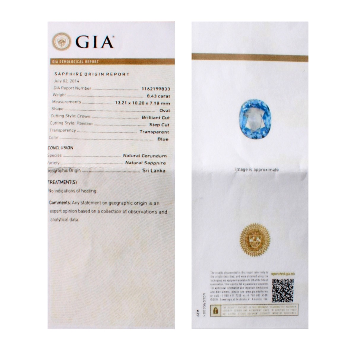 GIA Sapphire, Diamond and 18K Ring