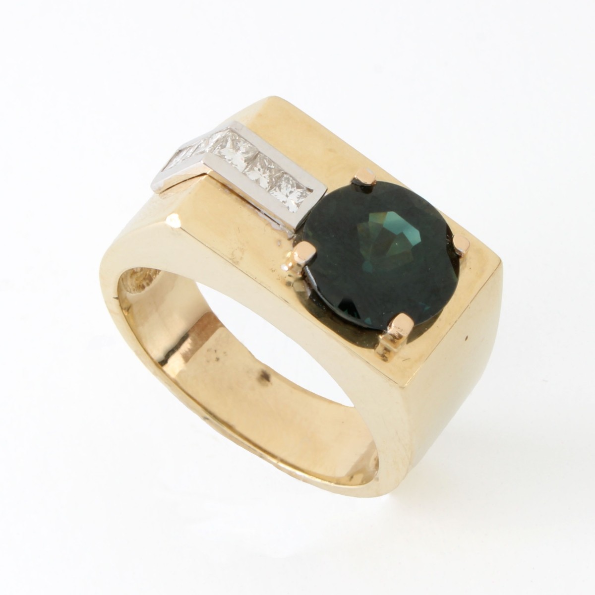 Sapphire, Diamond and 18K Ring