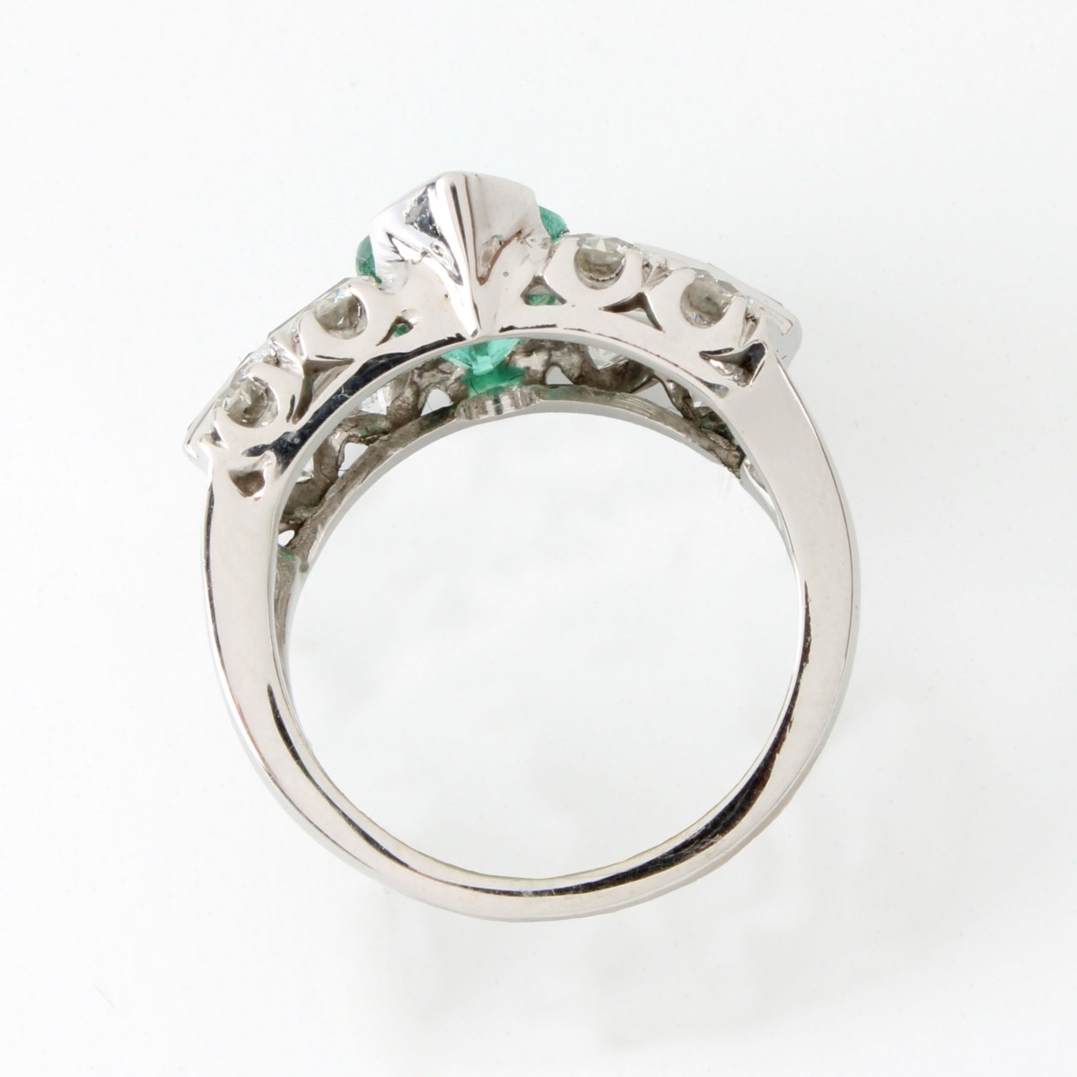 Emerald, Diamond and 14K Ring