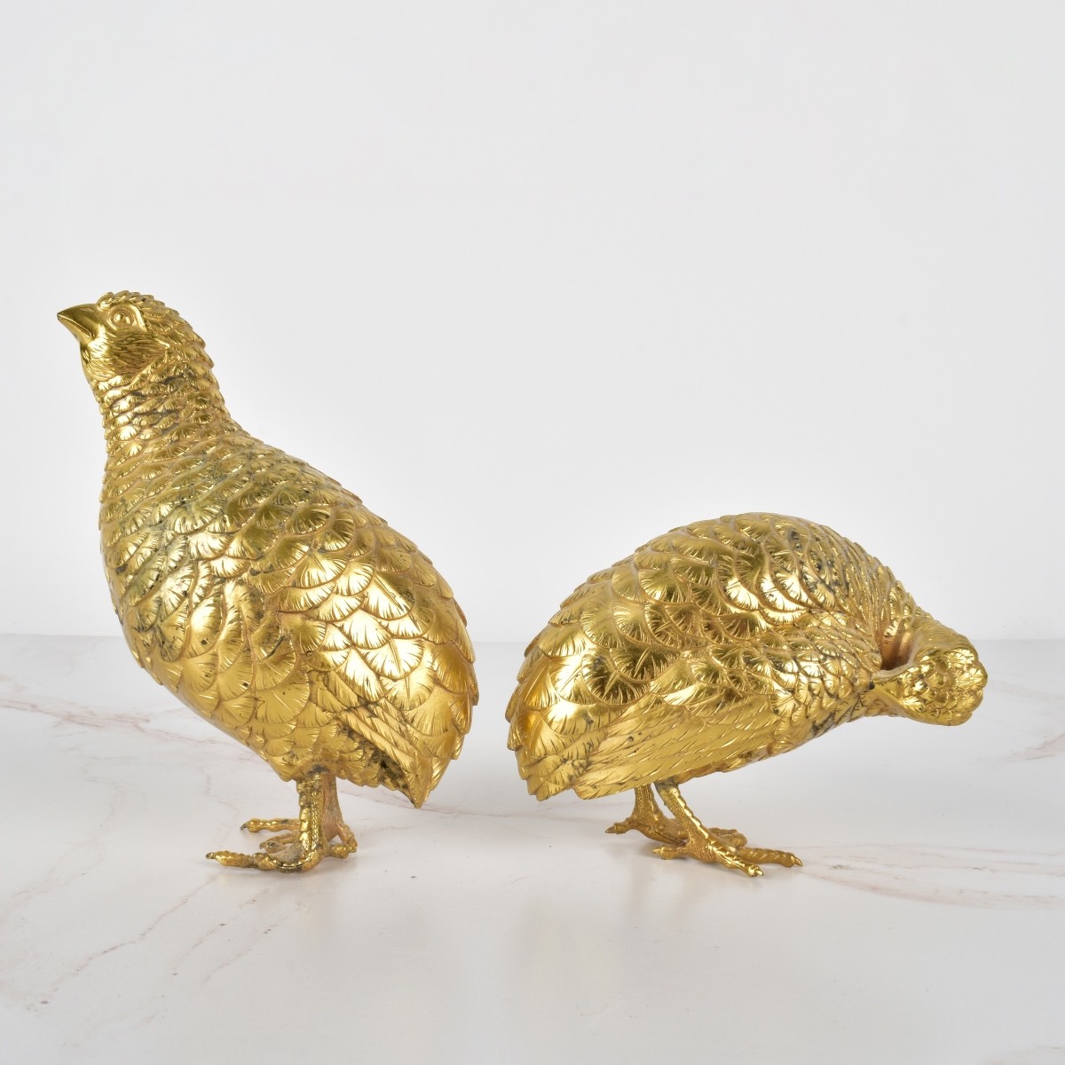 Pair of Fine Japanese Okimono Birds