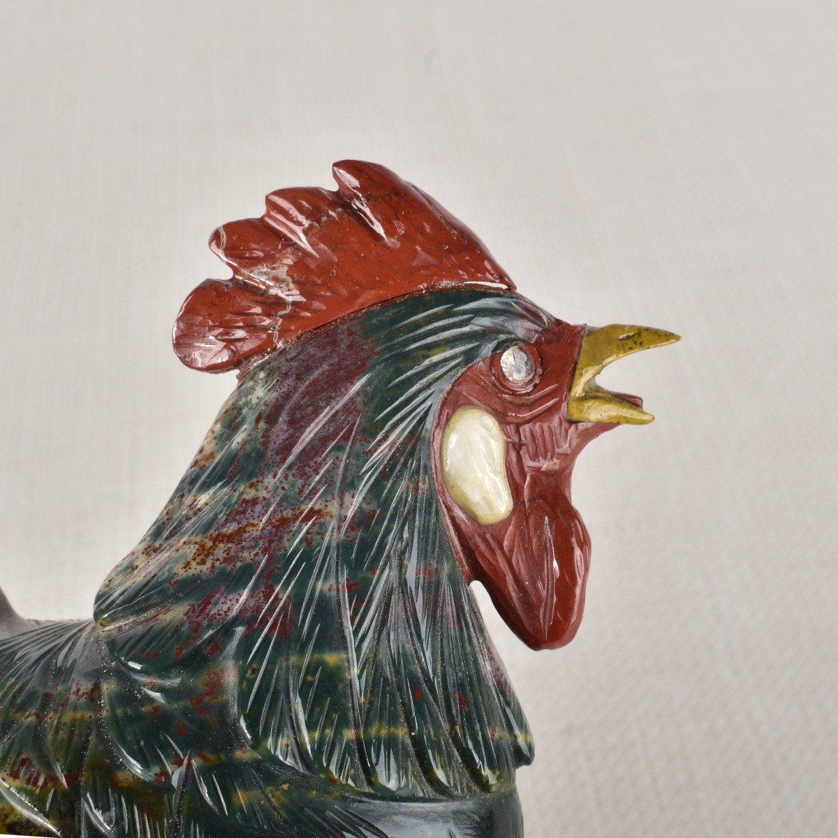 Carved Agate Rooster Figure