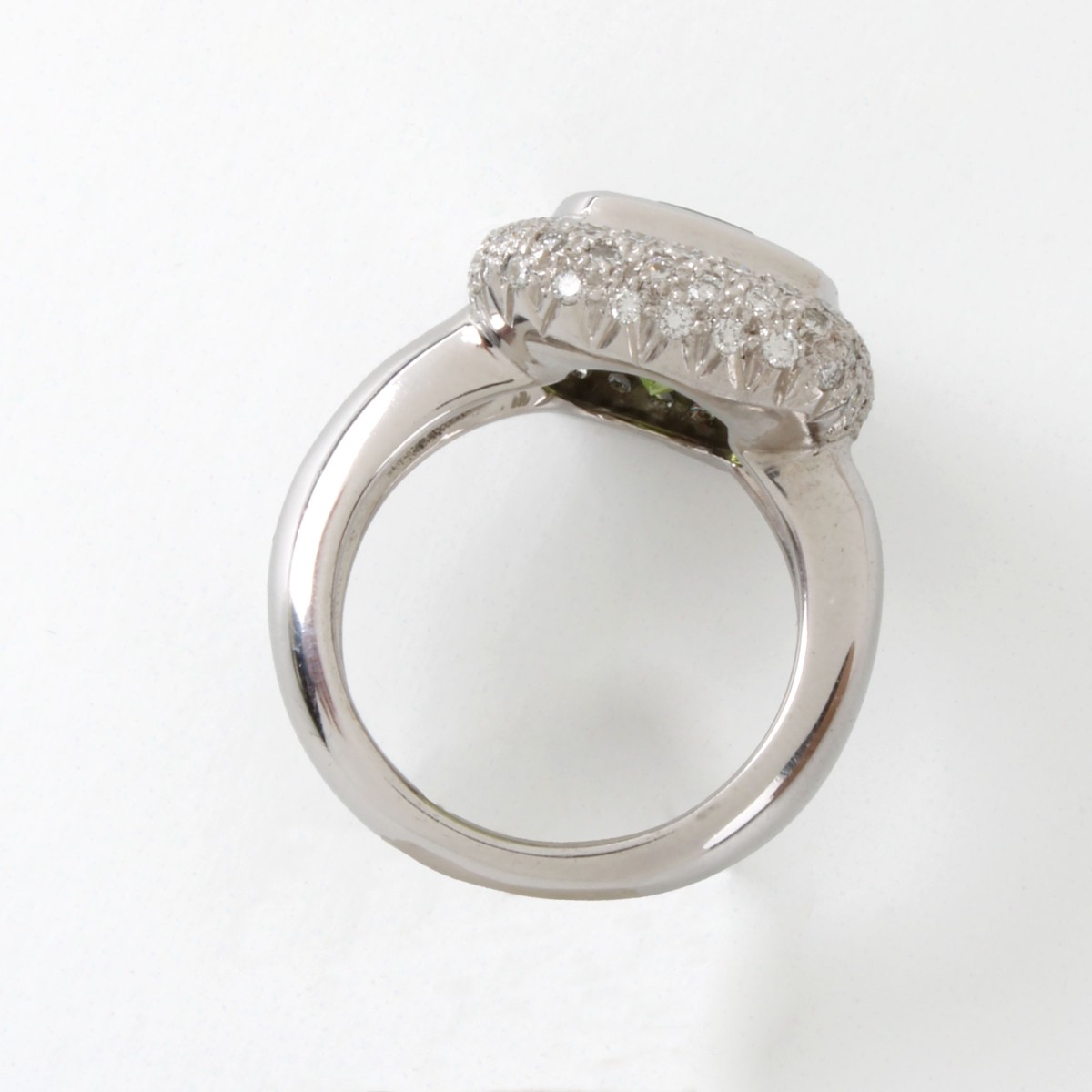 Peridot, Diamond and 18K Ring