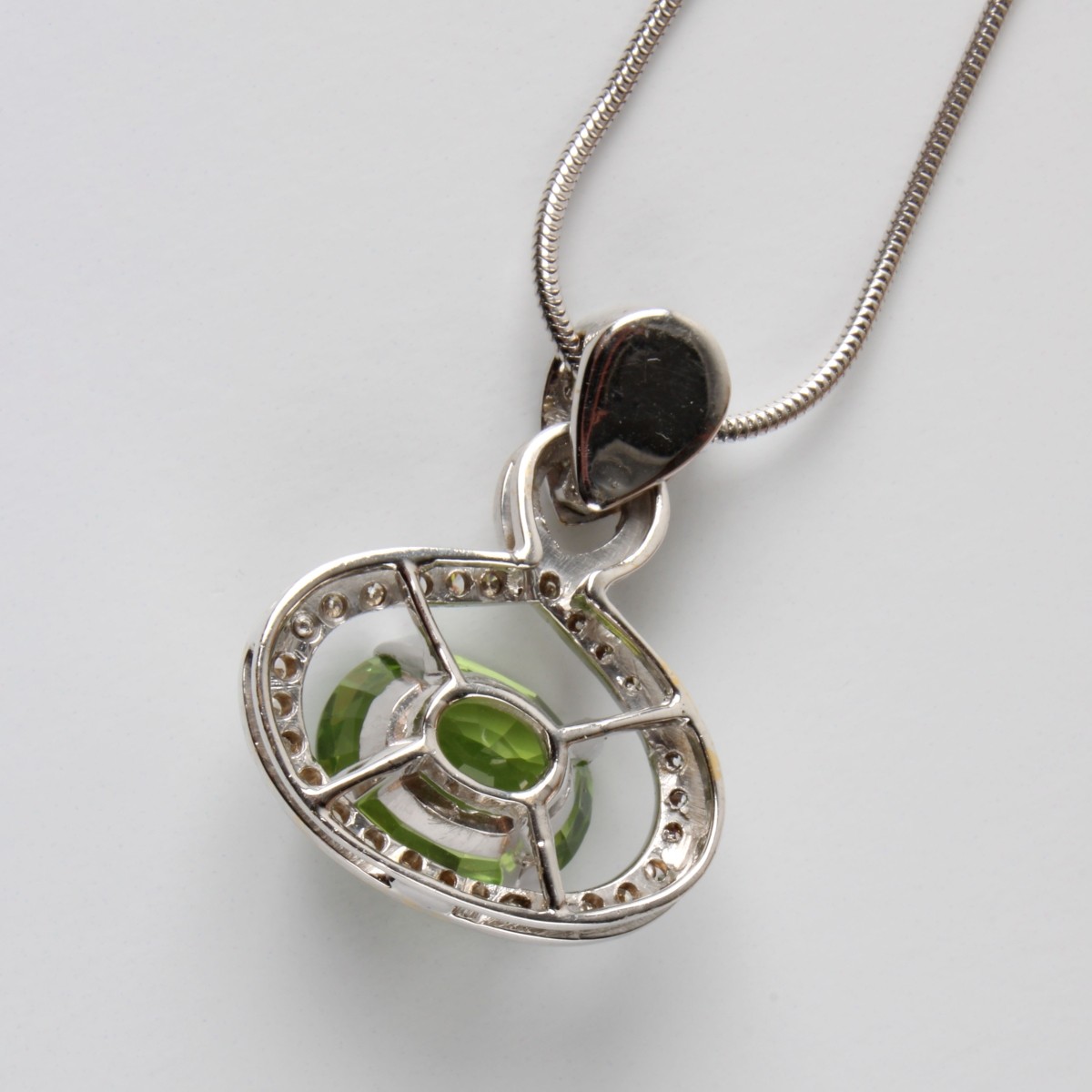 Peridot, Diamond and 18K Pendant Necklace