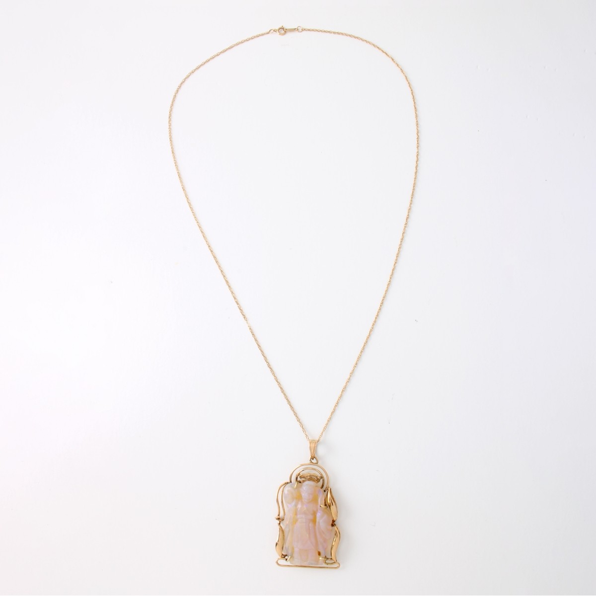Chinese Opal and 14K Necklace