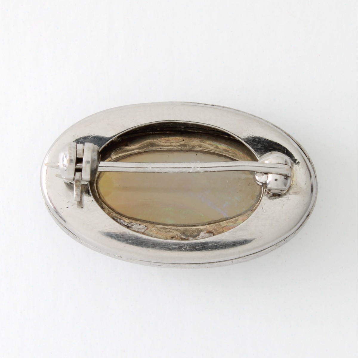 Deco Opal, Sapphire and Diamond Pin