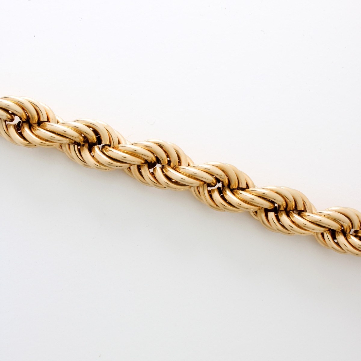 14K Yellow Gold Retro Rope Bracelet