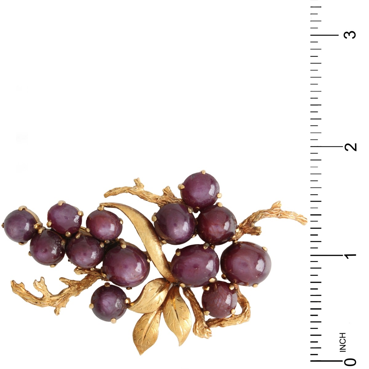 Star Ruby and 14K Brooch