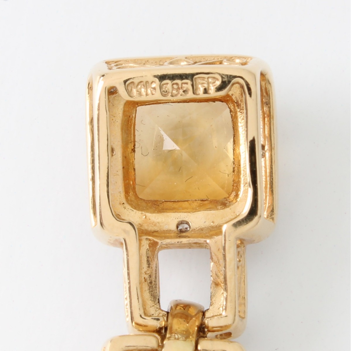 Citrine, Diamond and 14K Pendant