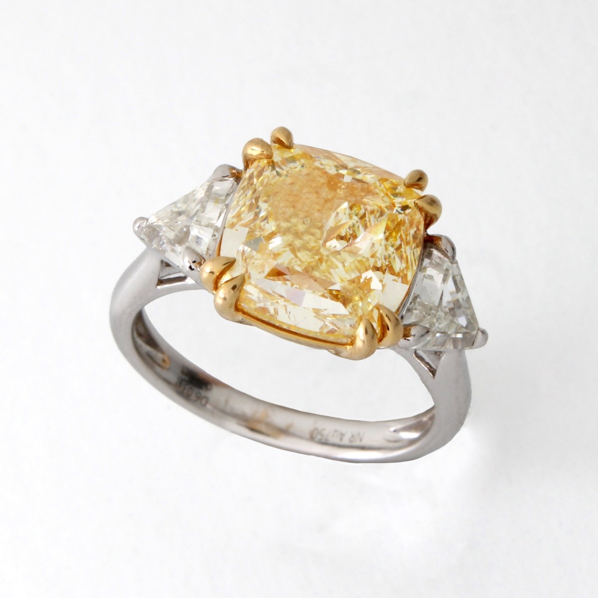 GIA 6.03 Fancy Yellow Diamond and 18K Ring