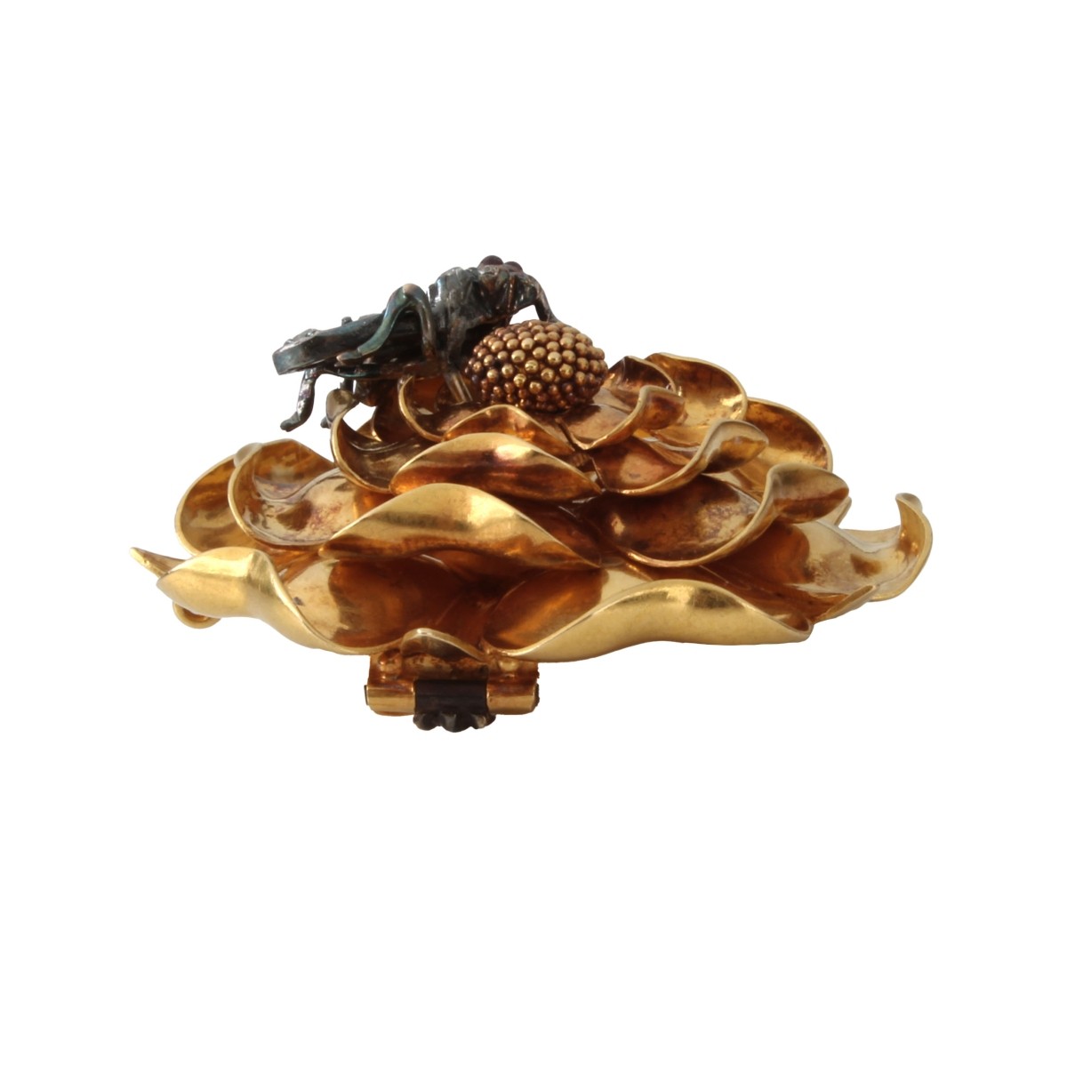 18K Flower Pin with Fly
