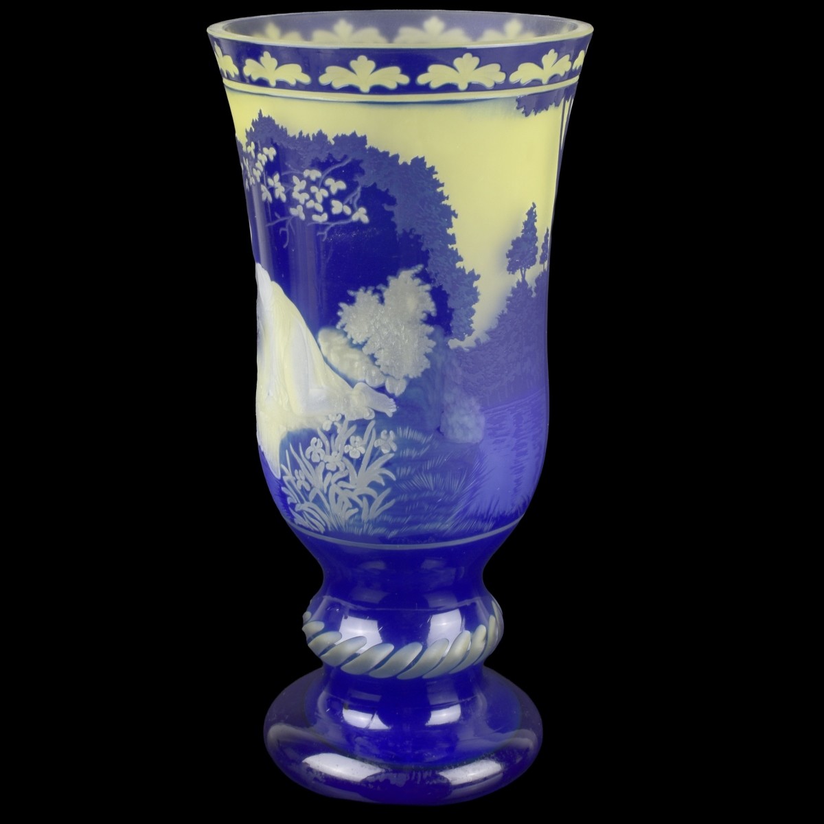 Cameo Cobalt Blue Glass