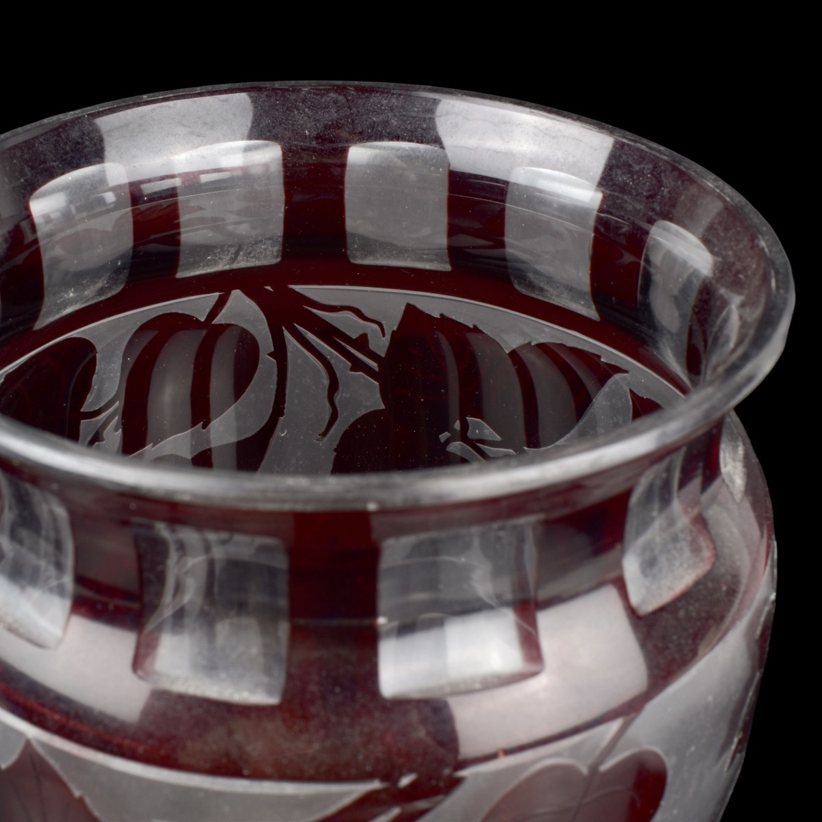 Czechoslovak Ruby Red Cameo Vase