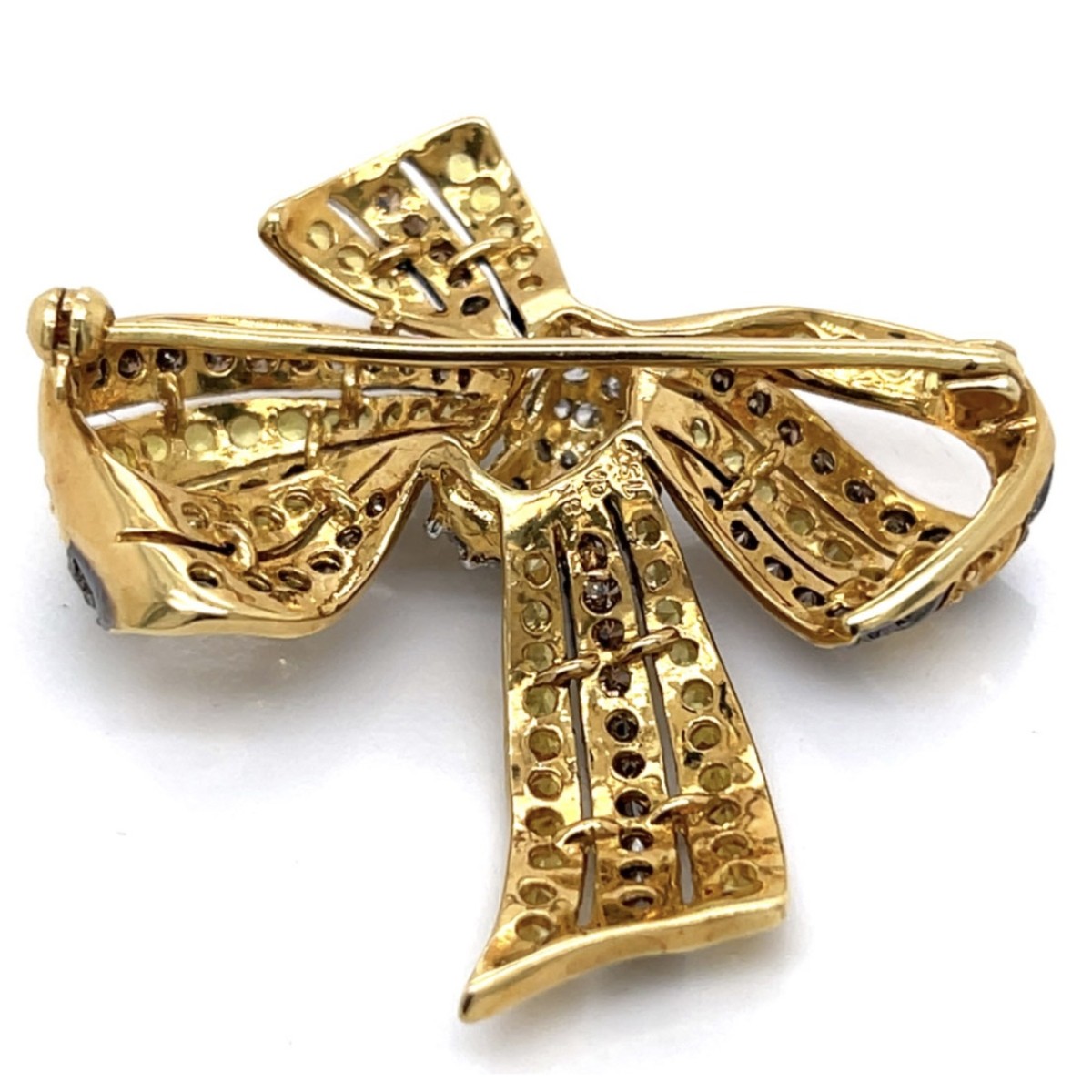 Diamond, Sapphire and 18K Brooch