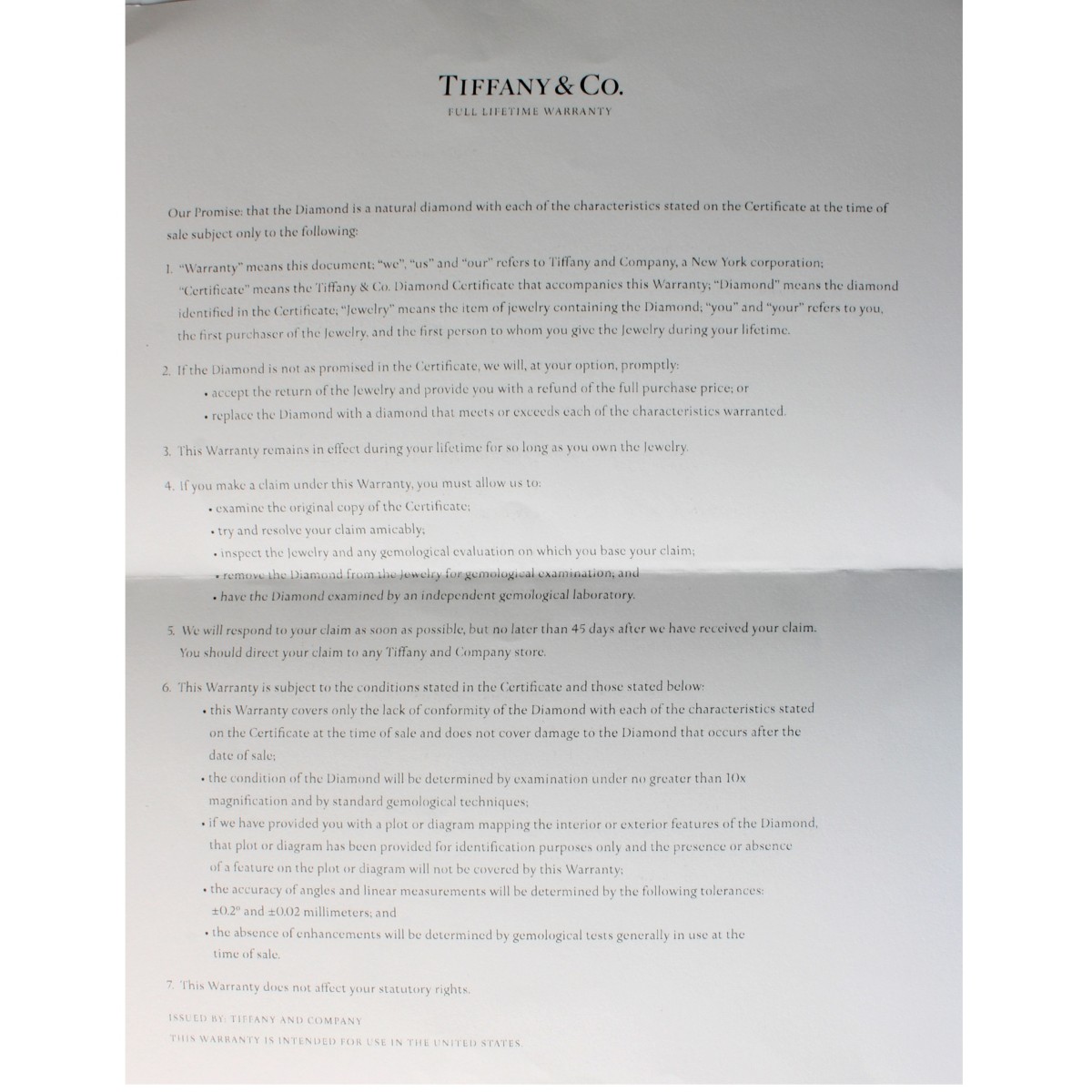 Tiffany & Co Diamond and Platinum Ring