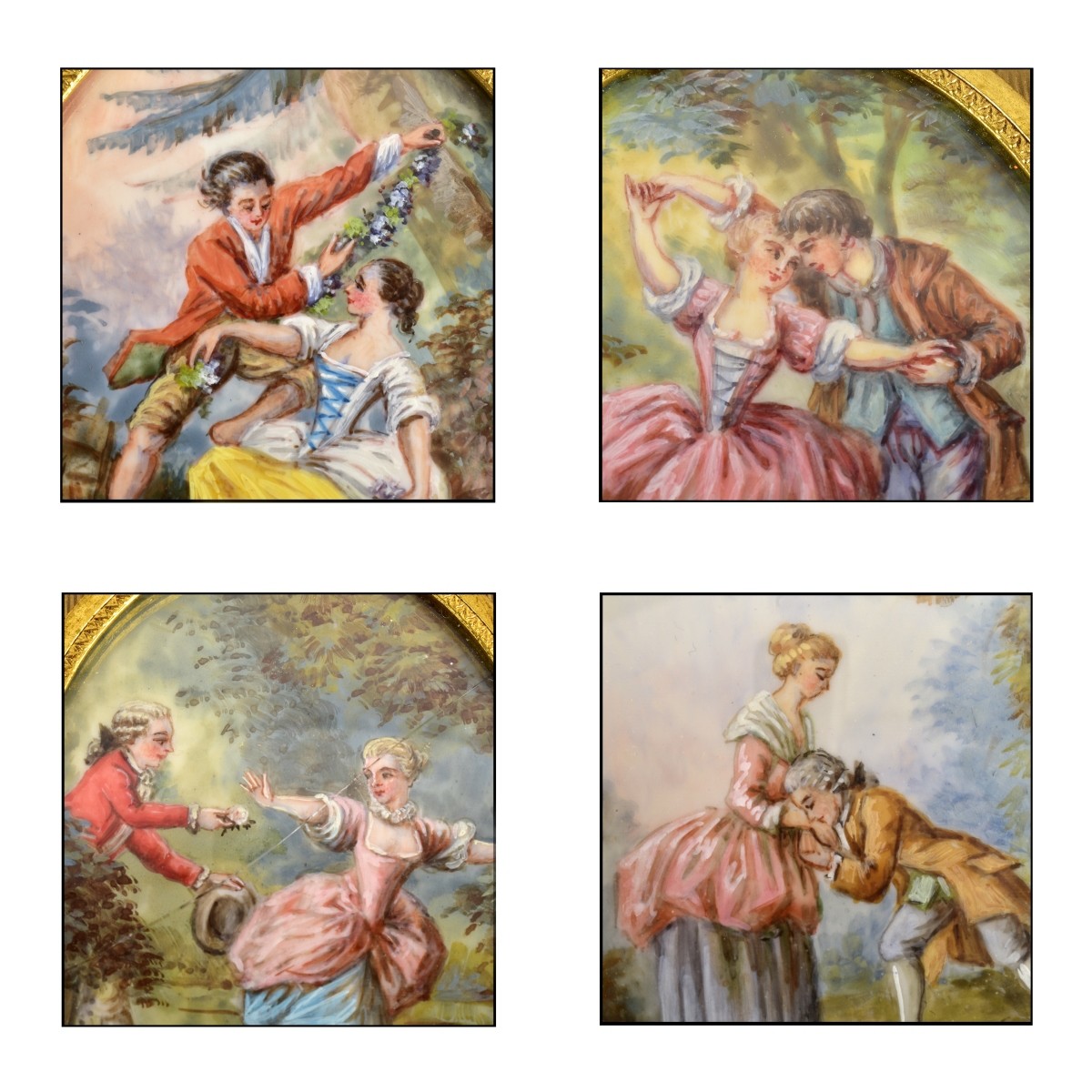 Group of Miniature French Courting Scenes