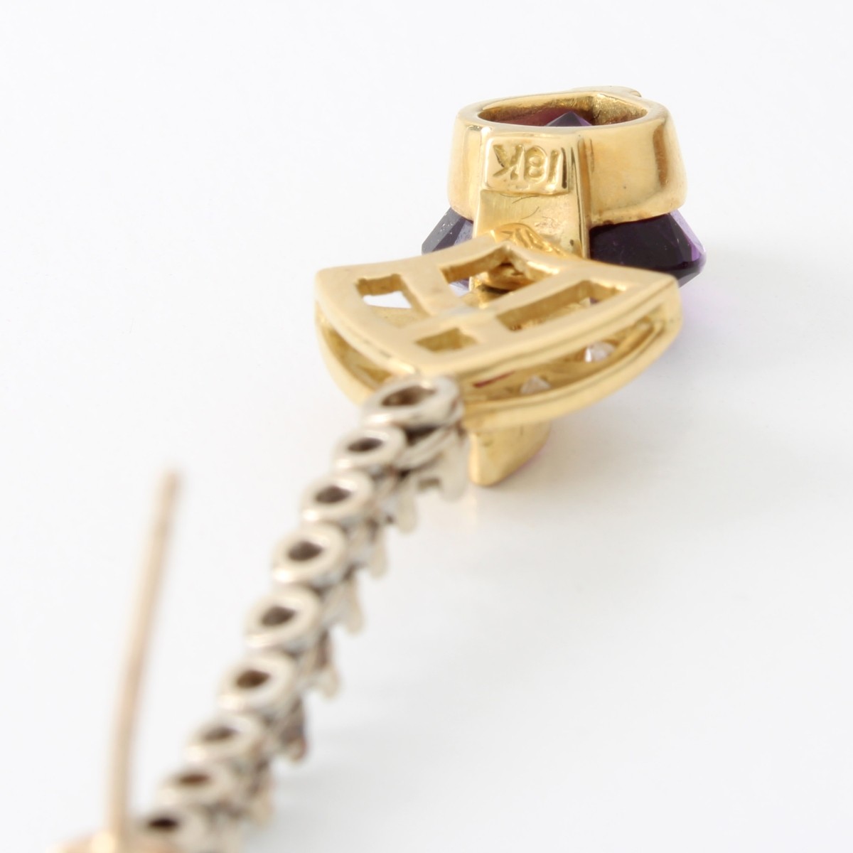 Gemstone, Diamond and 18K Earrings