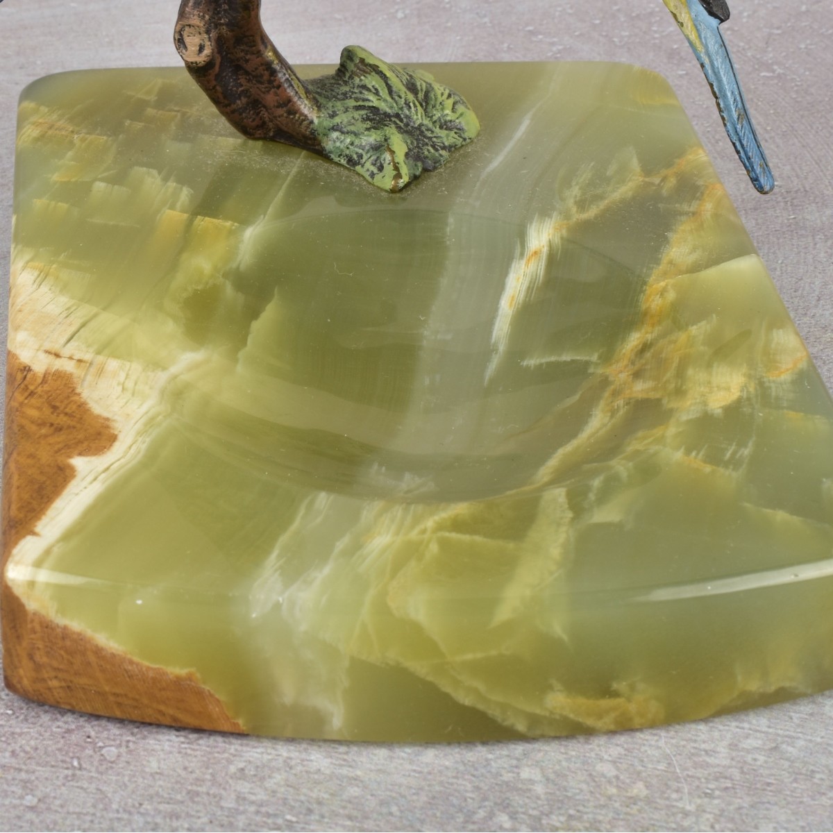 Antique Cold Painted Pair of Parakeets