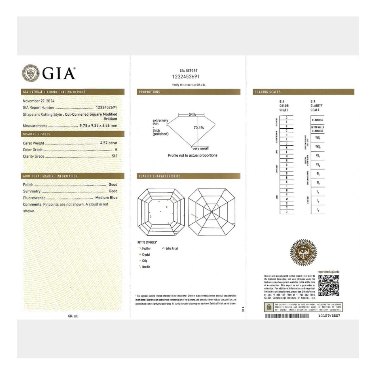 GIA Diamond, Emerald and Platinum Ring