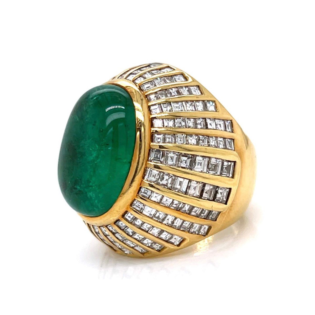 Emerald, Diamond and 18K Ring