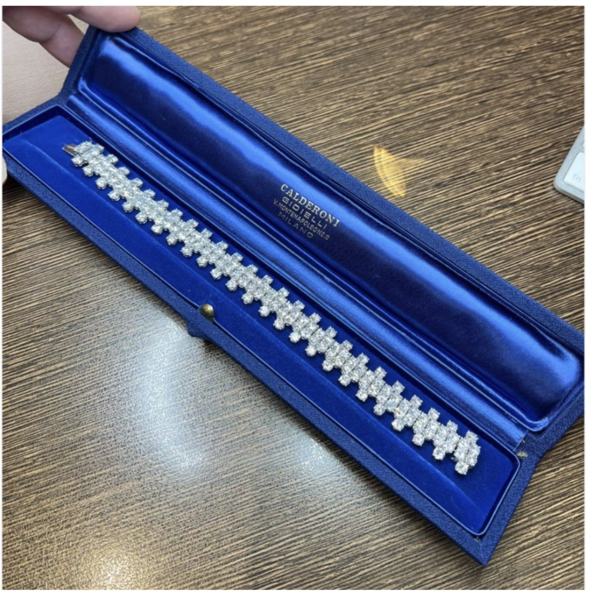 Calderoni Diamond and Platinum Bracelet