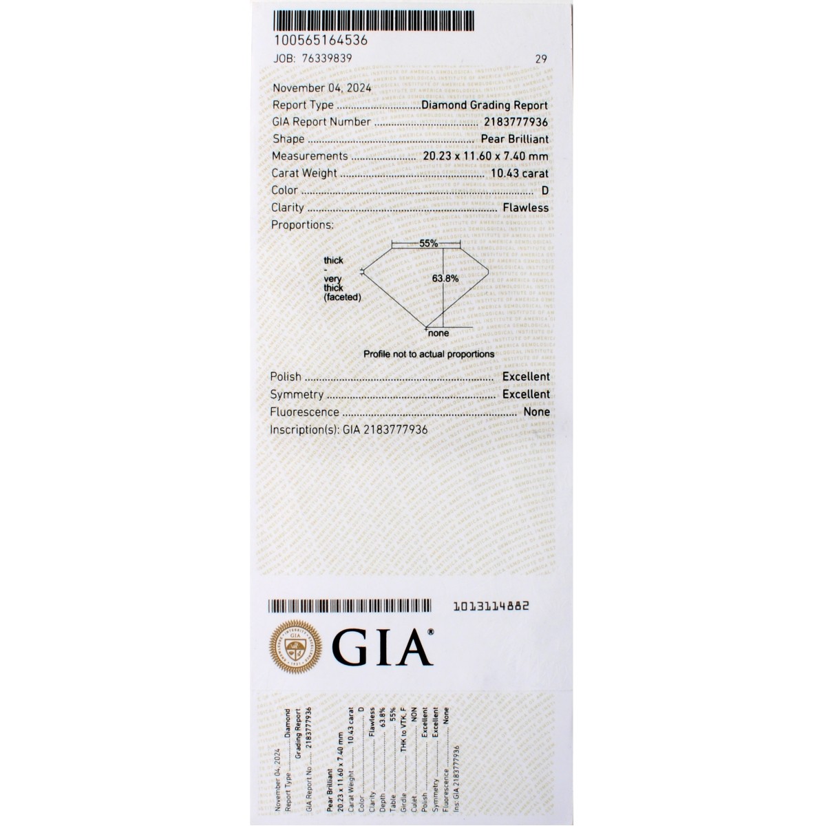 GIA 10.43ct Diamond and 18K Ring