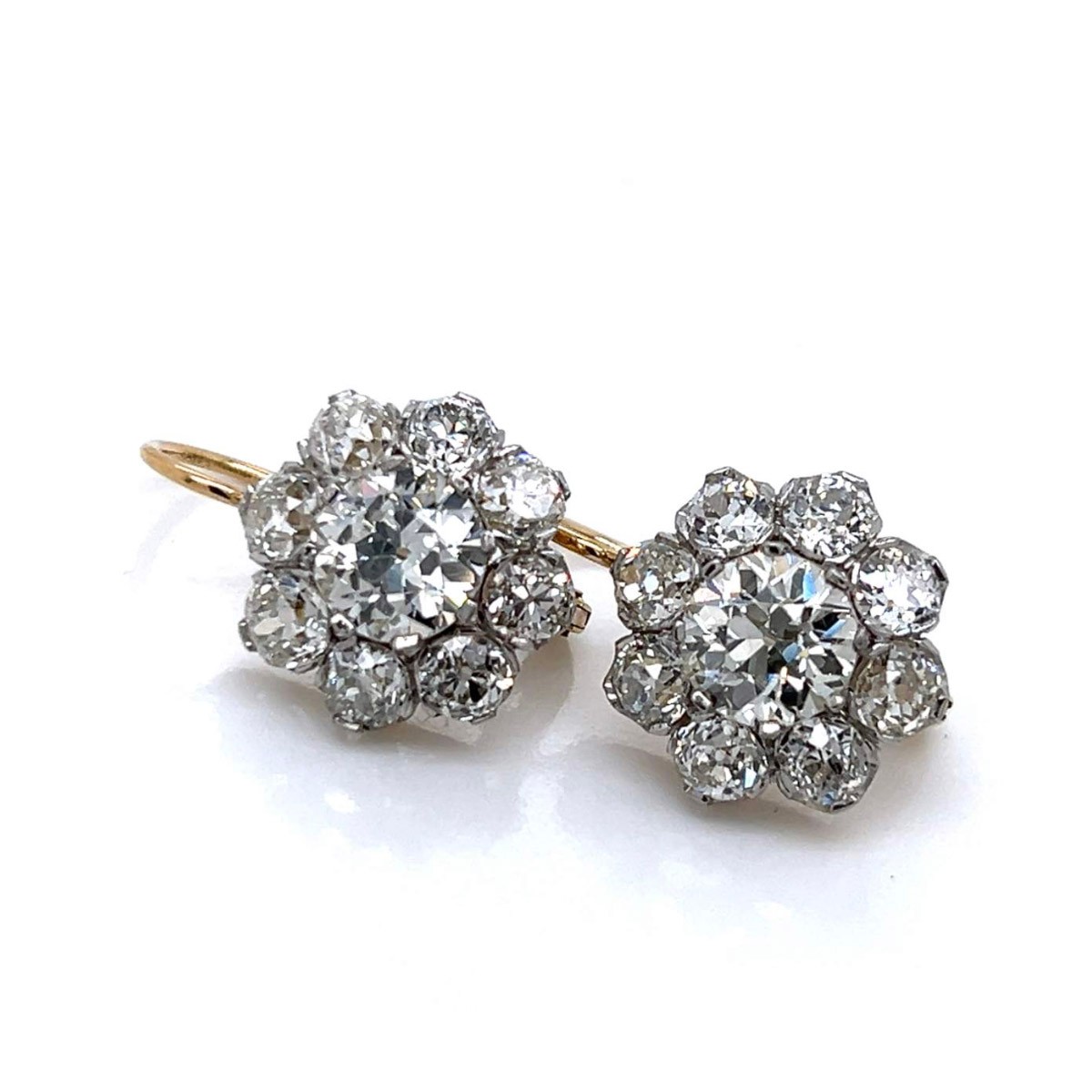 Diamond, Platinum and 18K Earrings