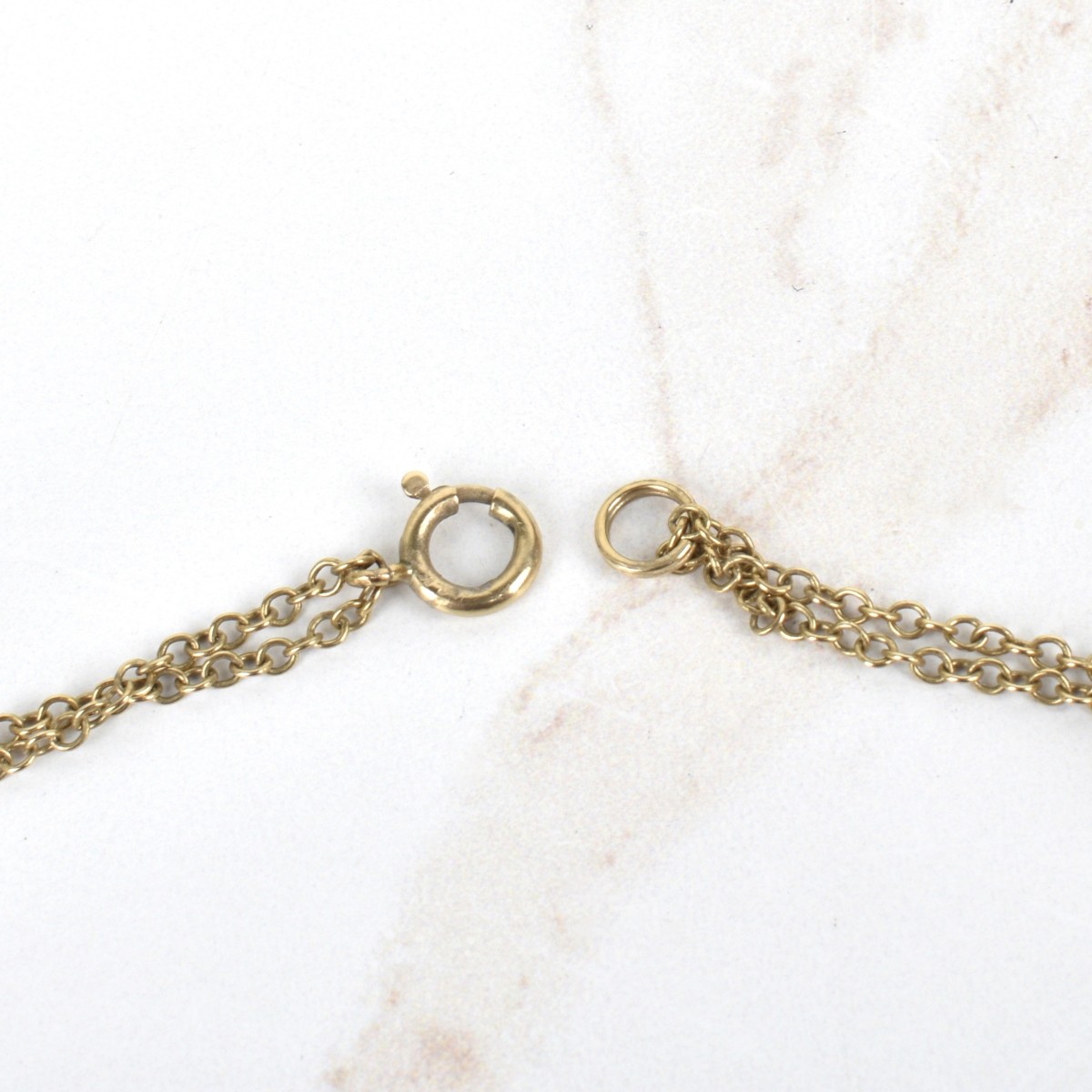 14K and Carved Elephant Pendant Necklace