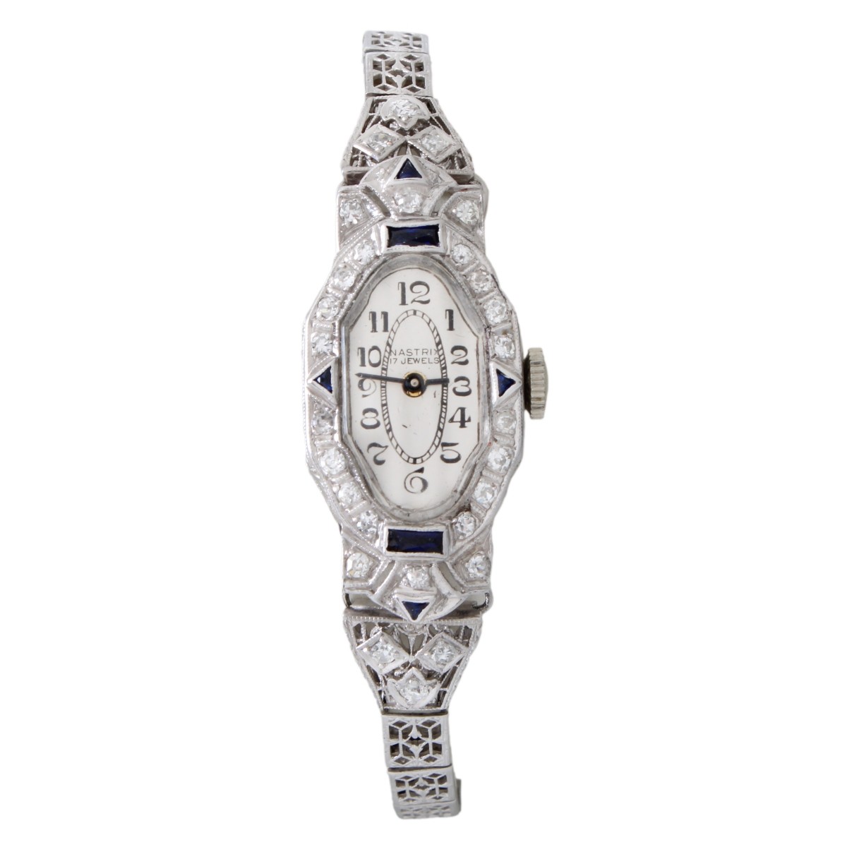 Nastrix Diamond Sapphire & Platinum Watch