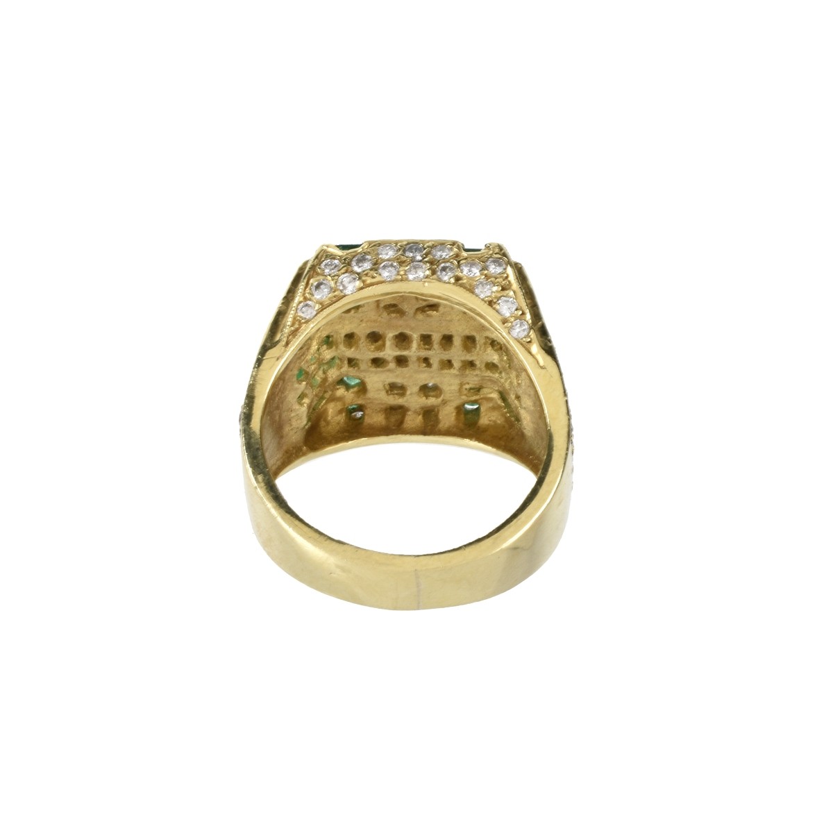 Diamond, Emerald and 18K Ring
