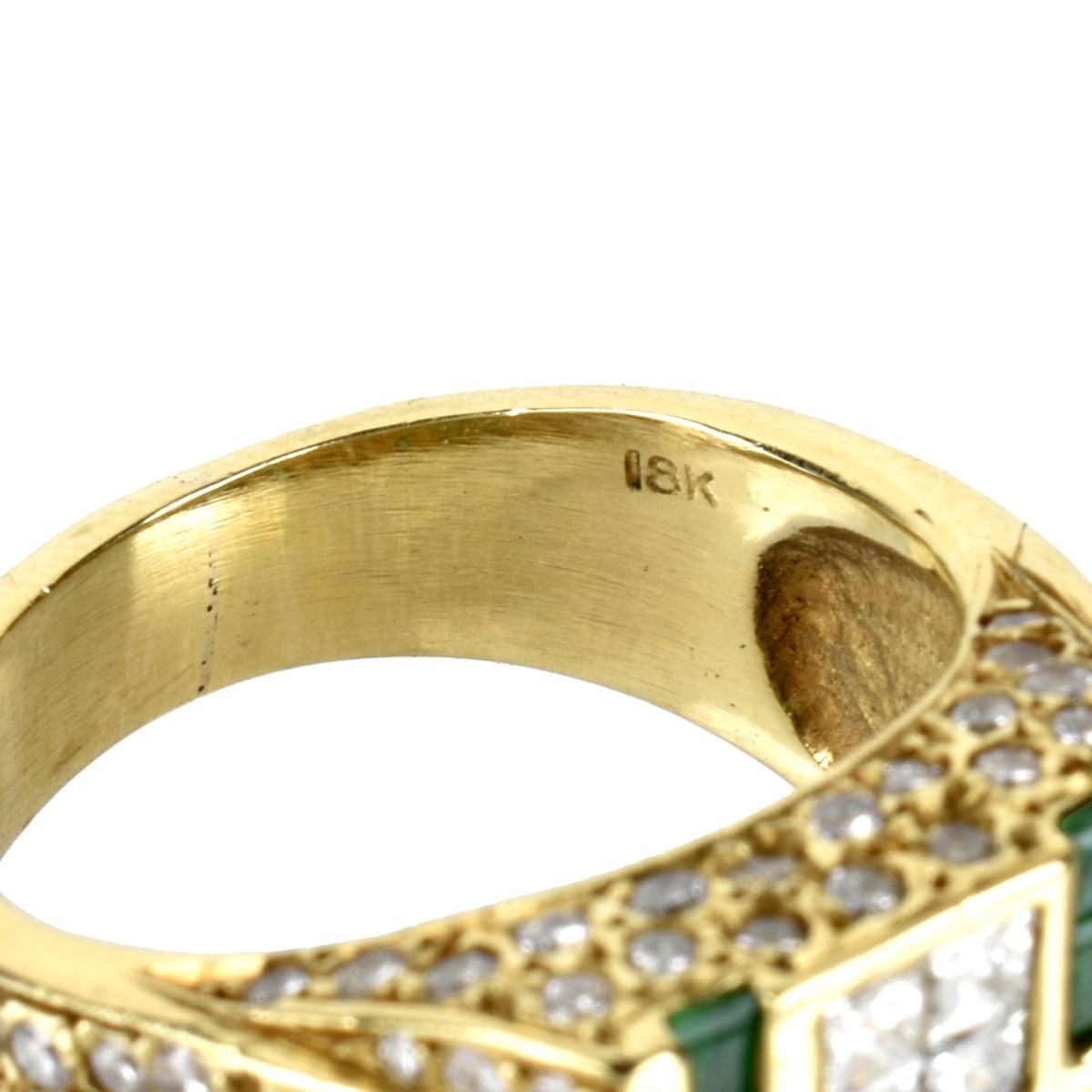 Diamond, Emerald and 18K Ring