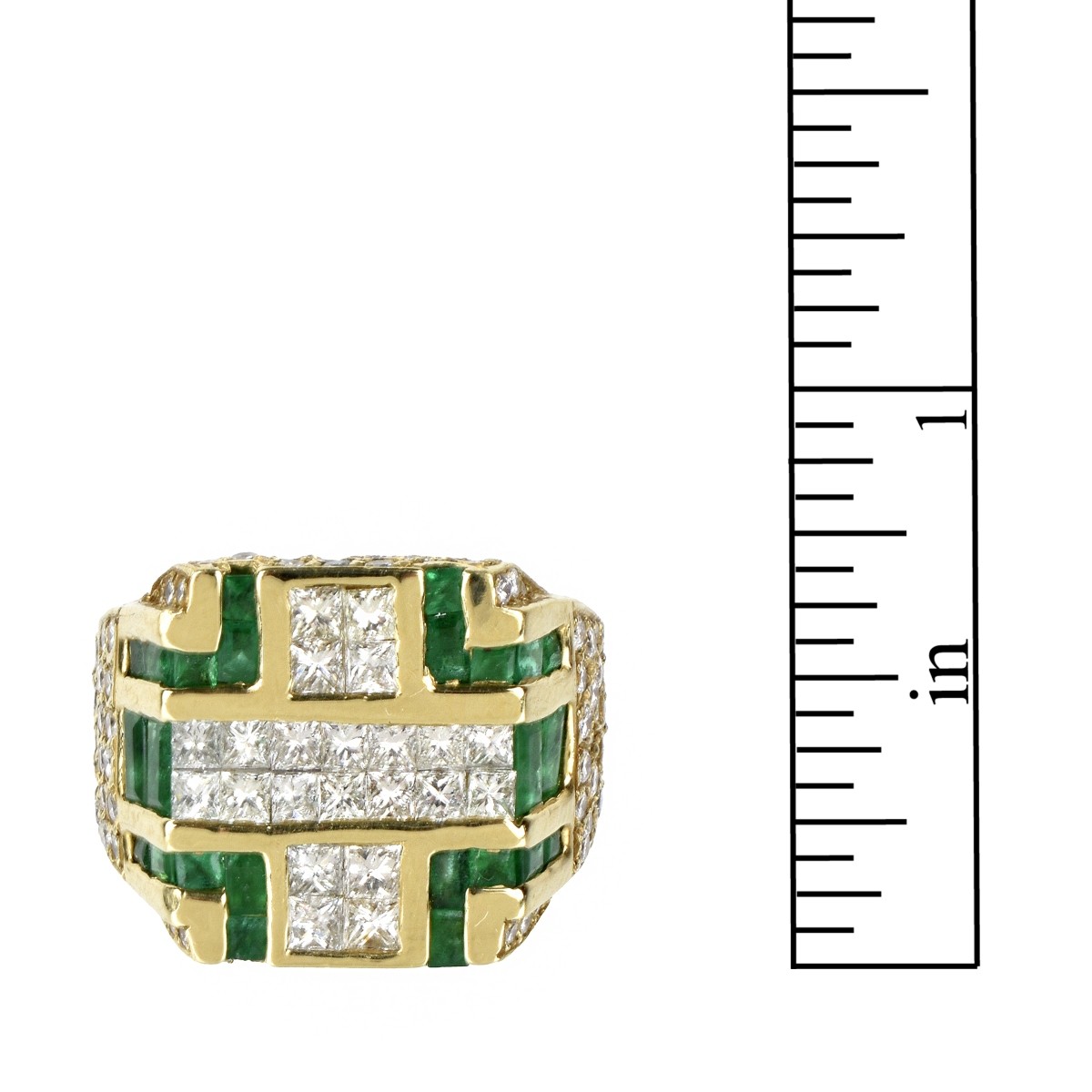 Diamond, Emerald and 18K Ring