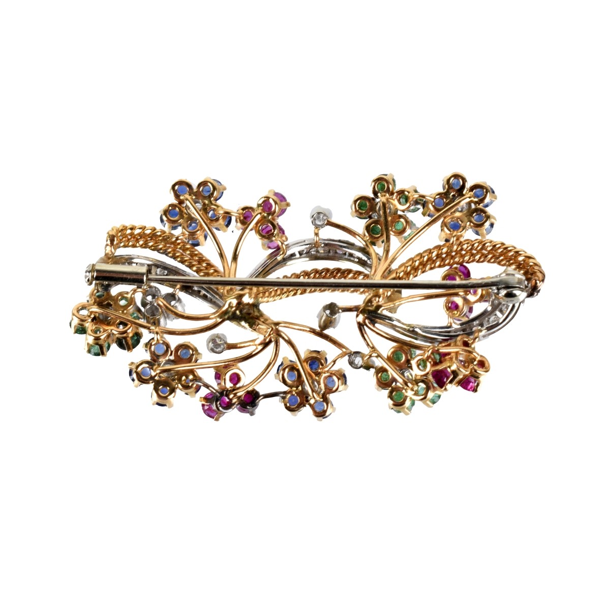 Gemstone and 18K Brooch