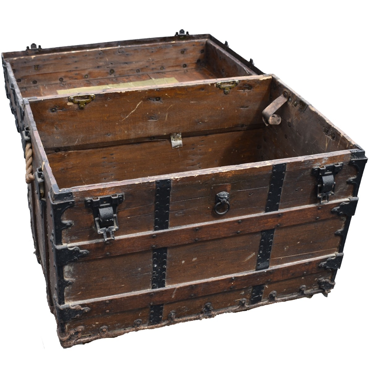 Antique Wood and Metal Steamer Trunk