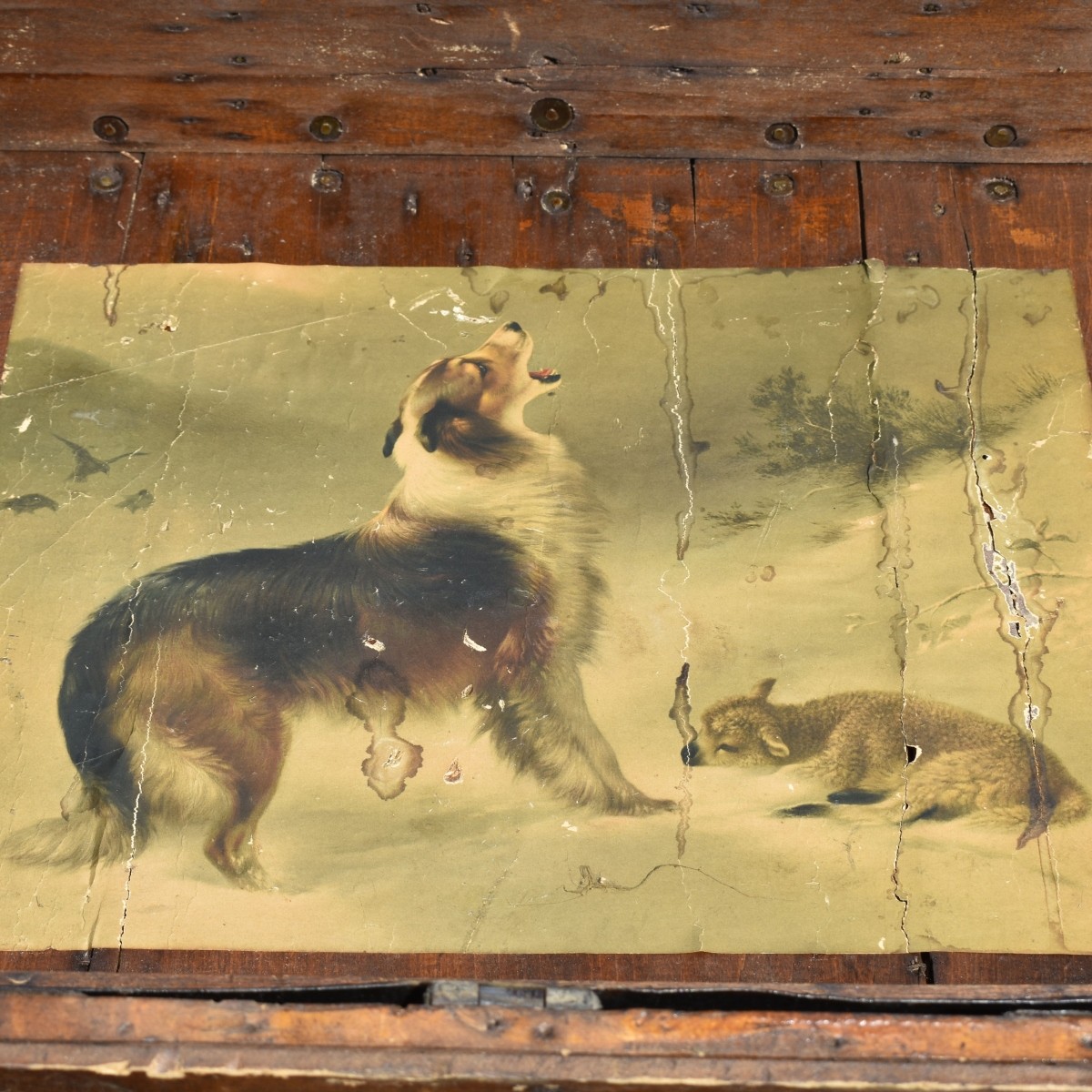 Antique Wood and Metal Steamer Trunk