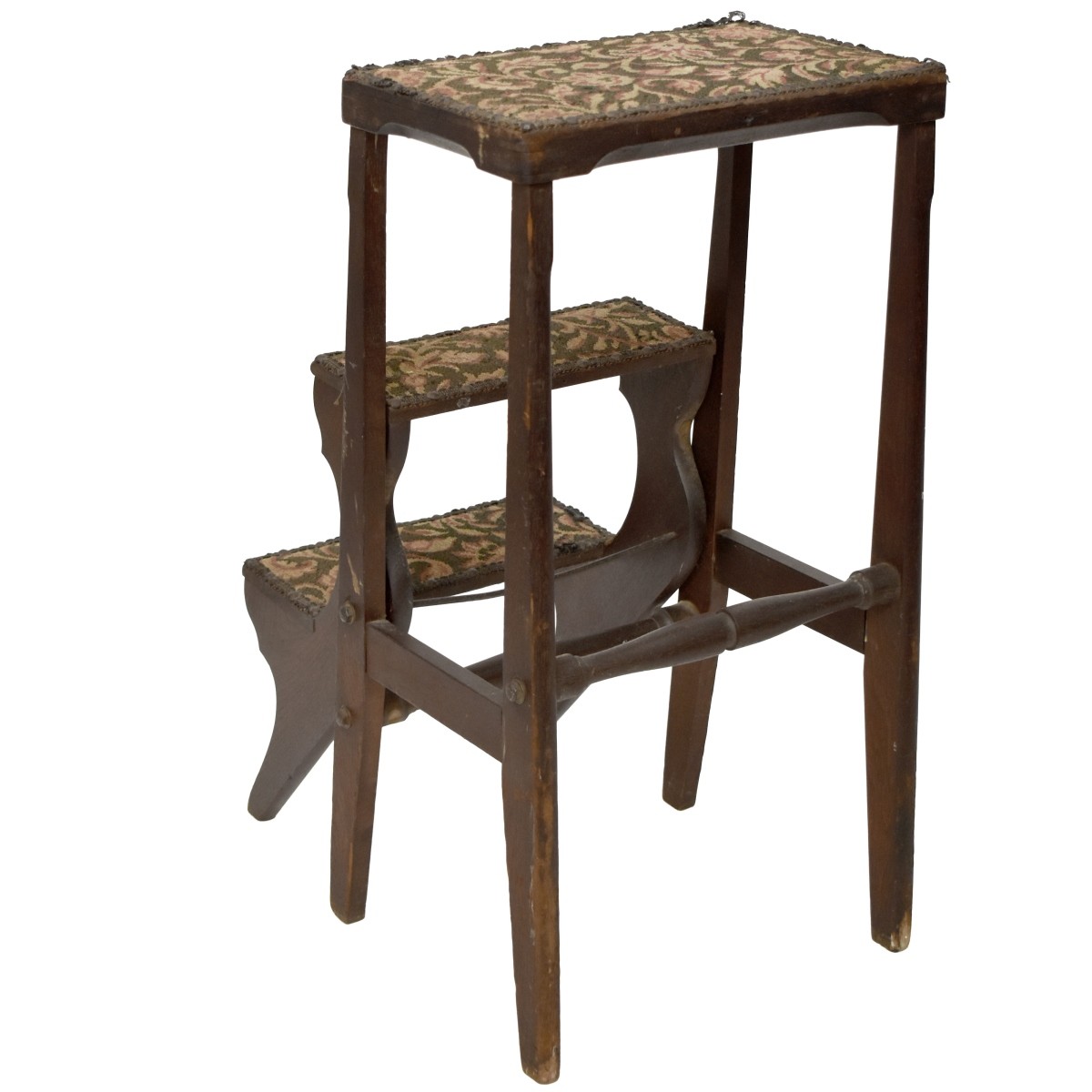 Antique Wooden Library Step Ladder