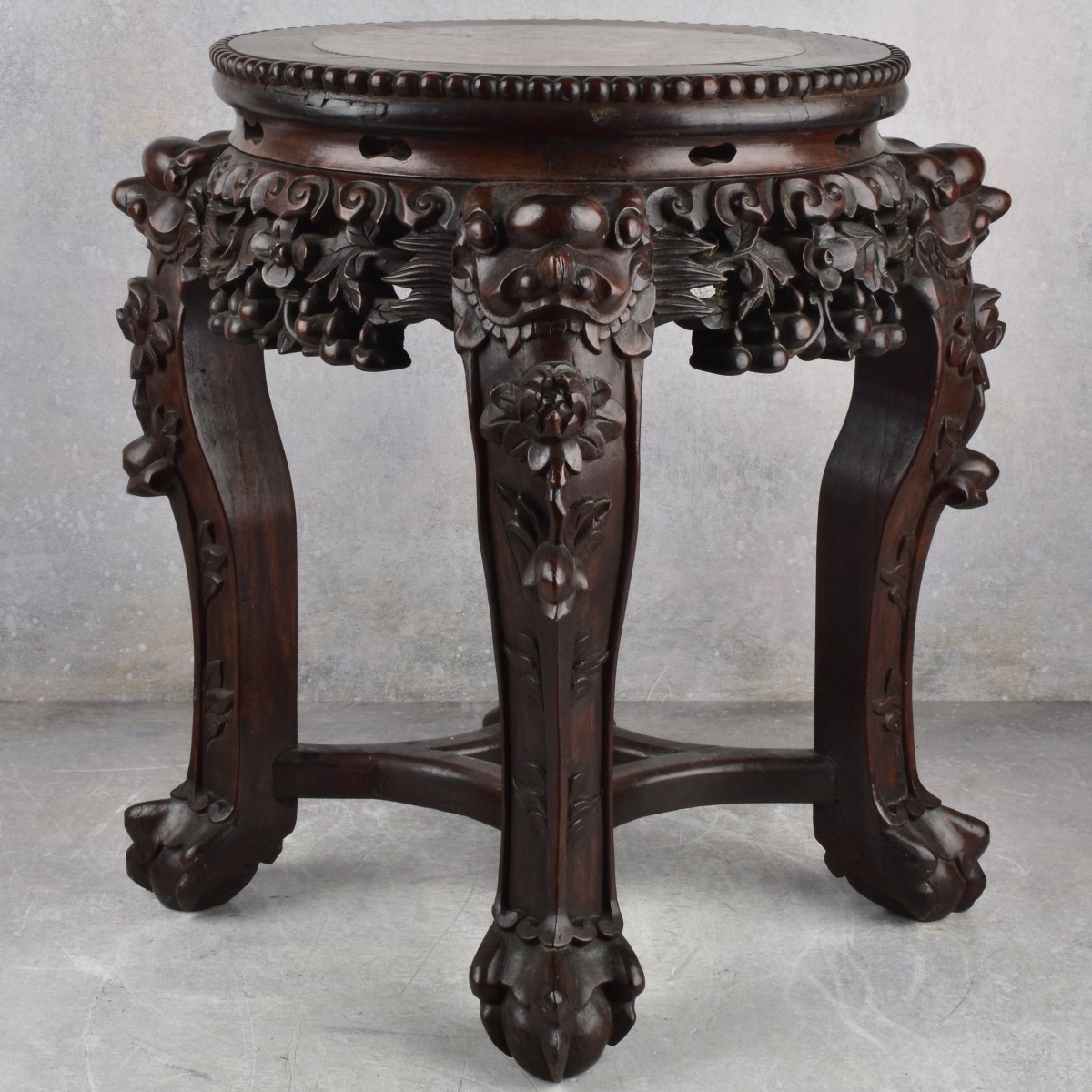 Asian Marble Top Plant Stand