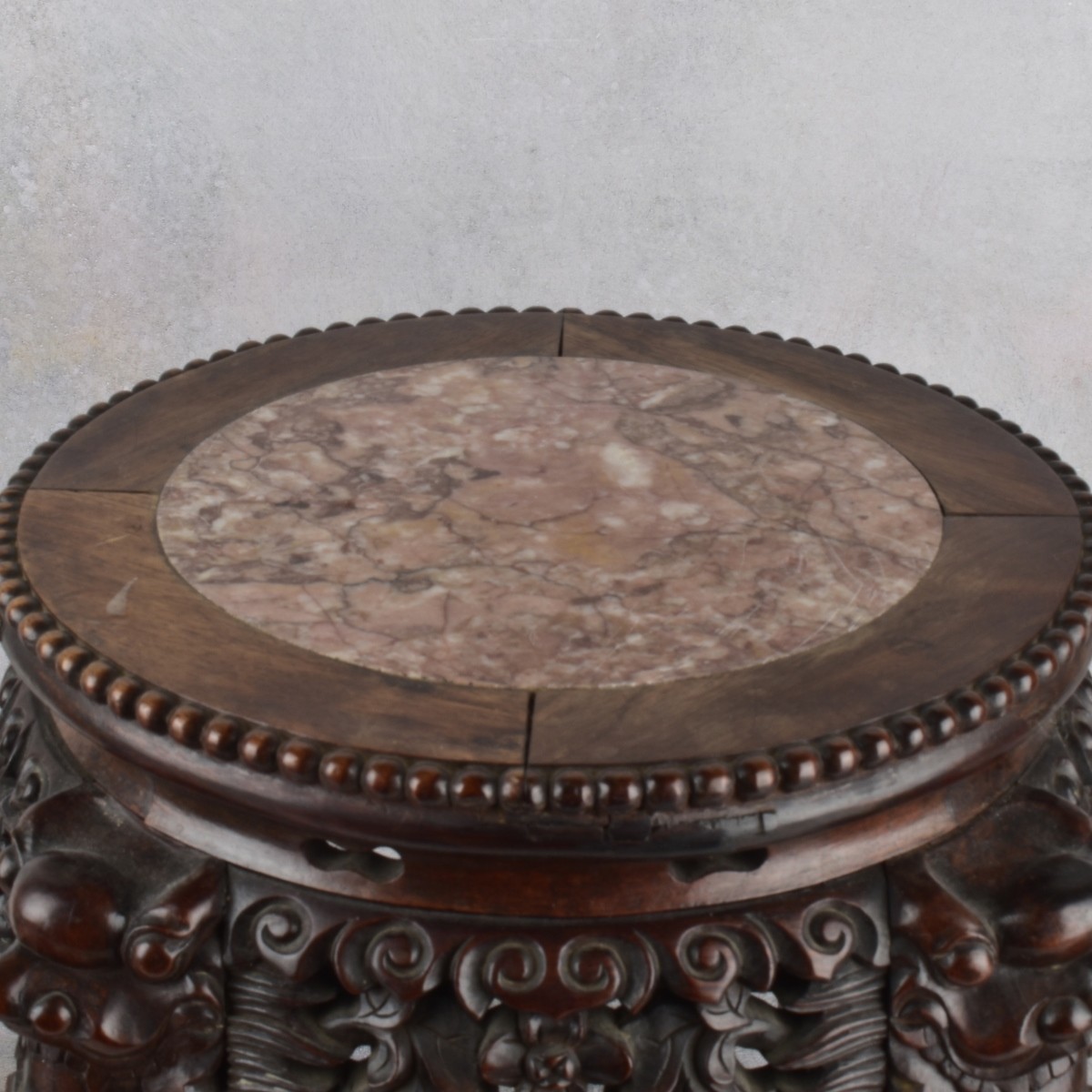 Asian Marble Top Plant Stand