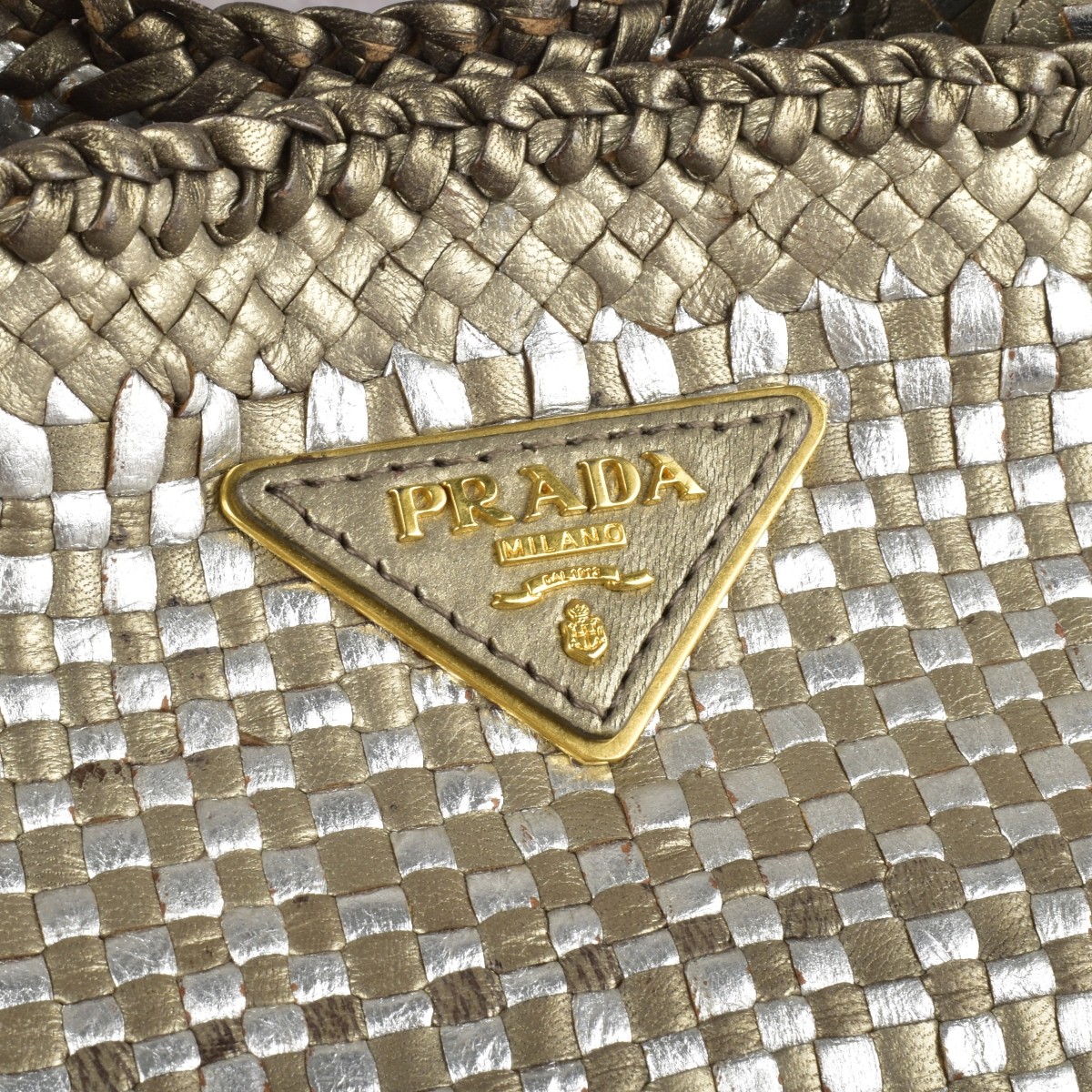 Prada Madras Leather Handbag