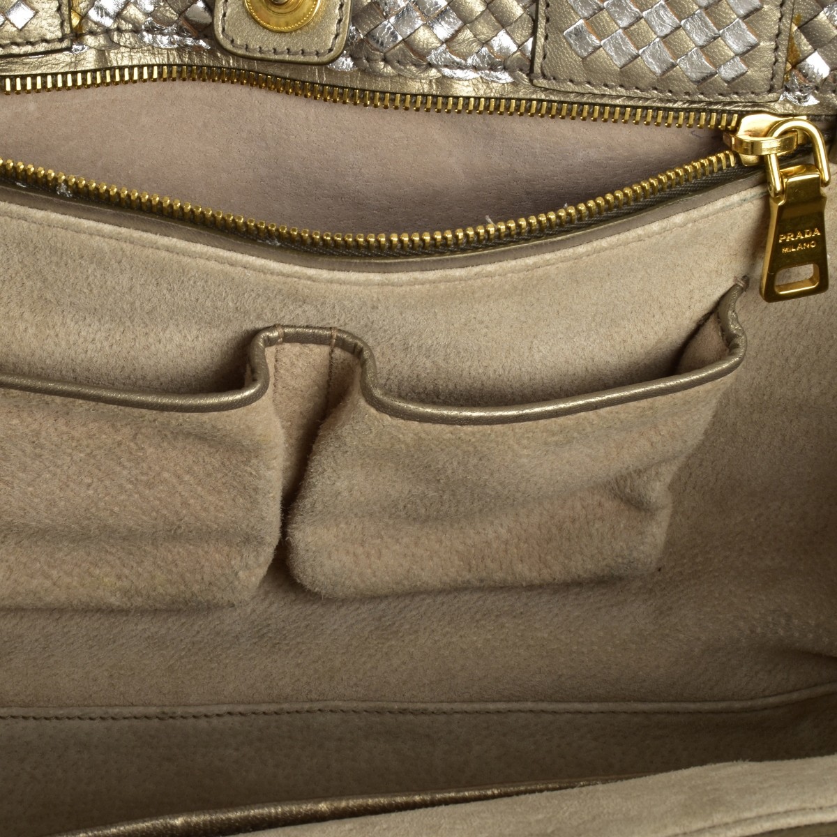 Prada Madras Leather Handbag