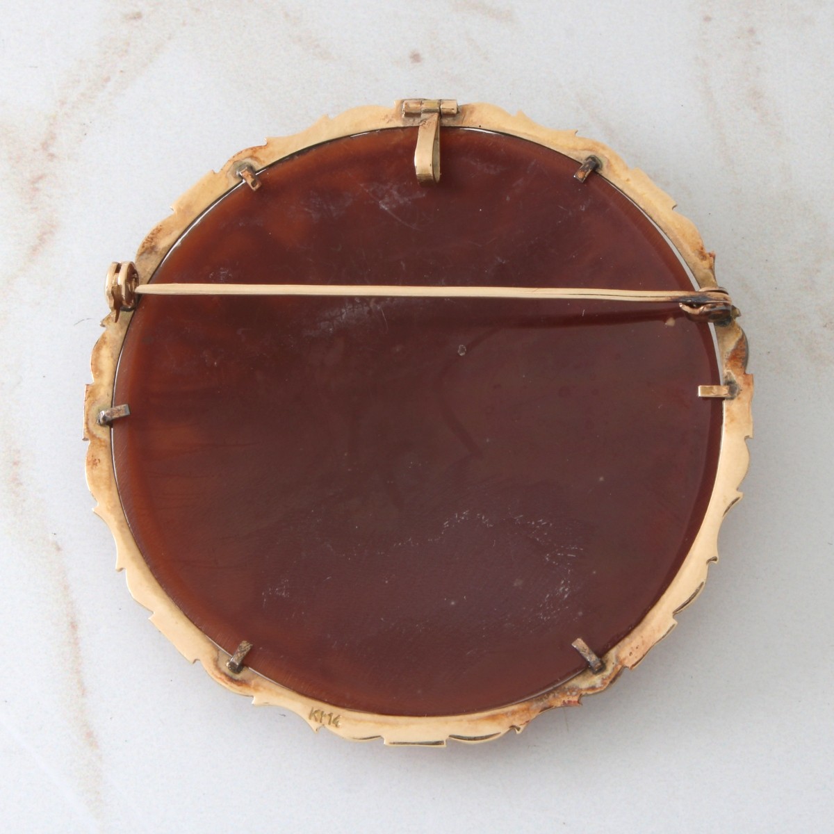 G. Noto Cameo and 14K Pendant / Brooch