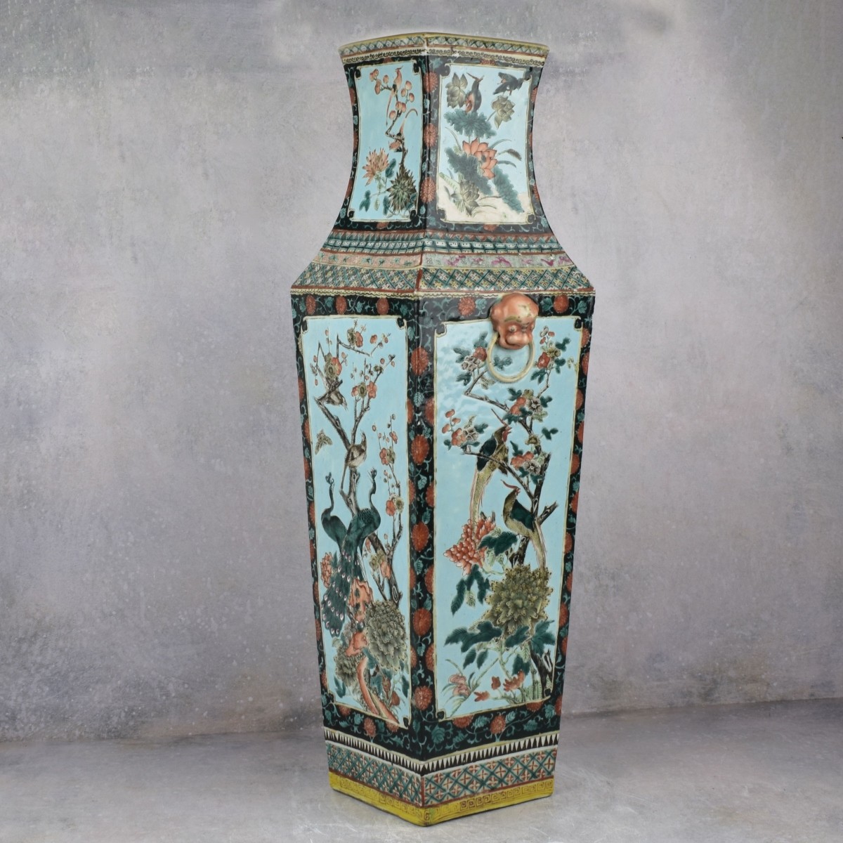 Large Chinese Famille Verte Vase