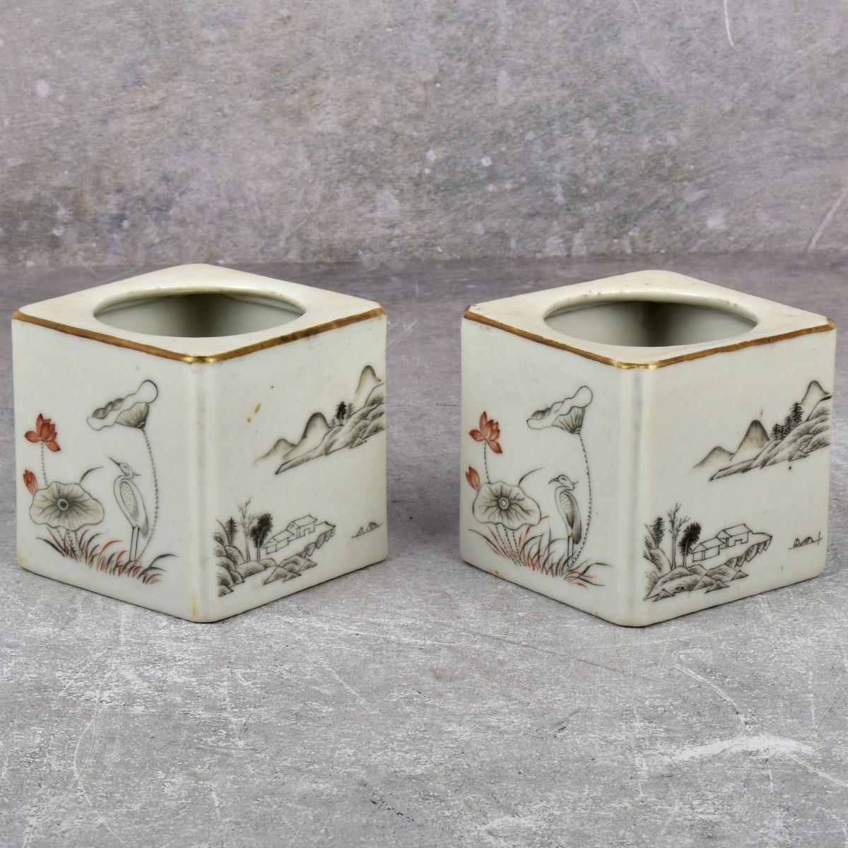 Chinese Famille Rose Brush Washers