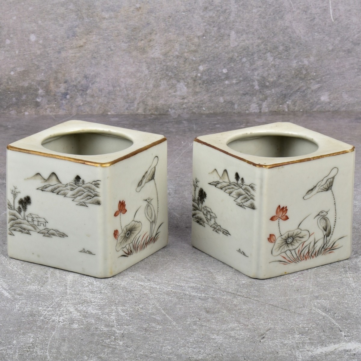 Chinese Famille Rose Brush Washers