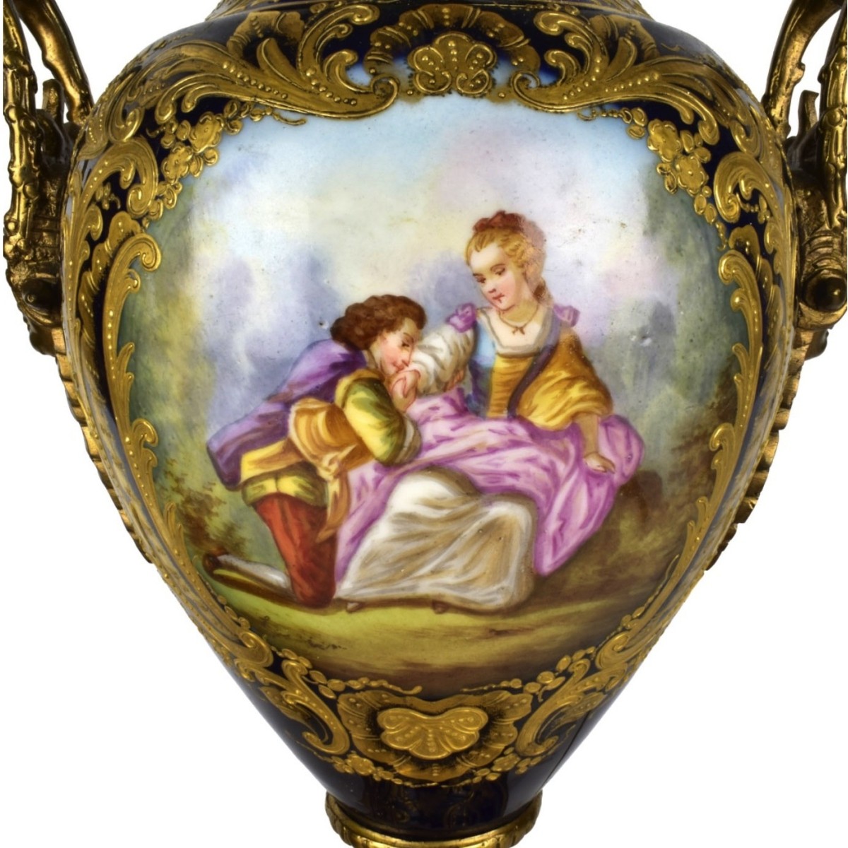 Pair Sevres Lamps with Bronze Mounts