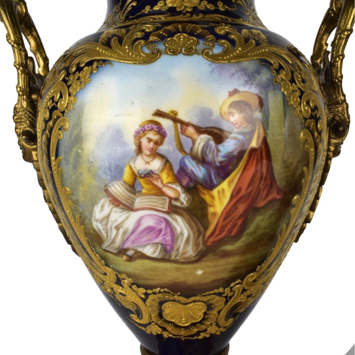 Pair Sevres Lamps with Bronze Mounts