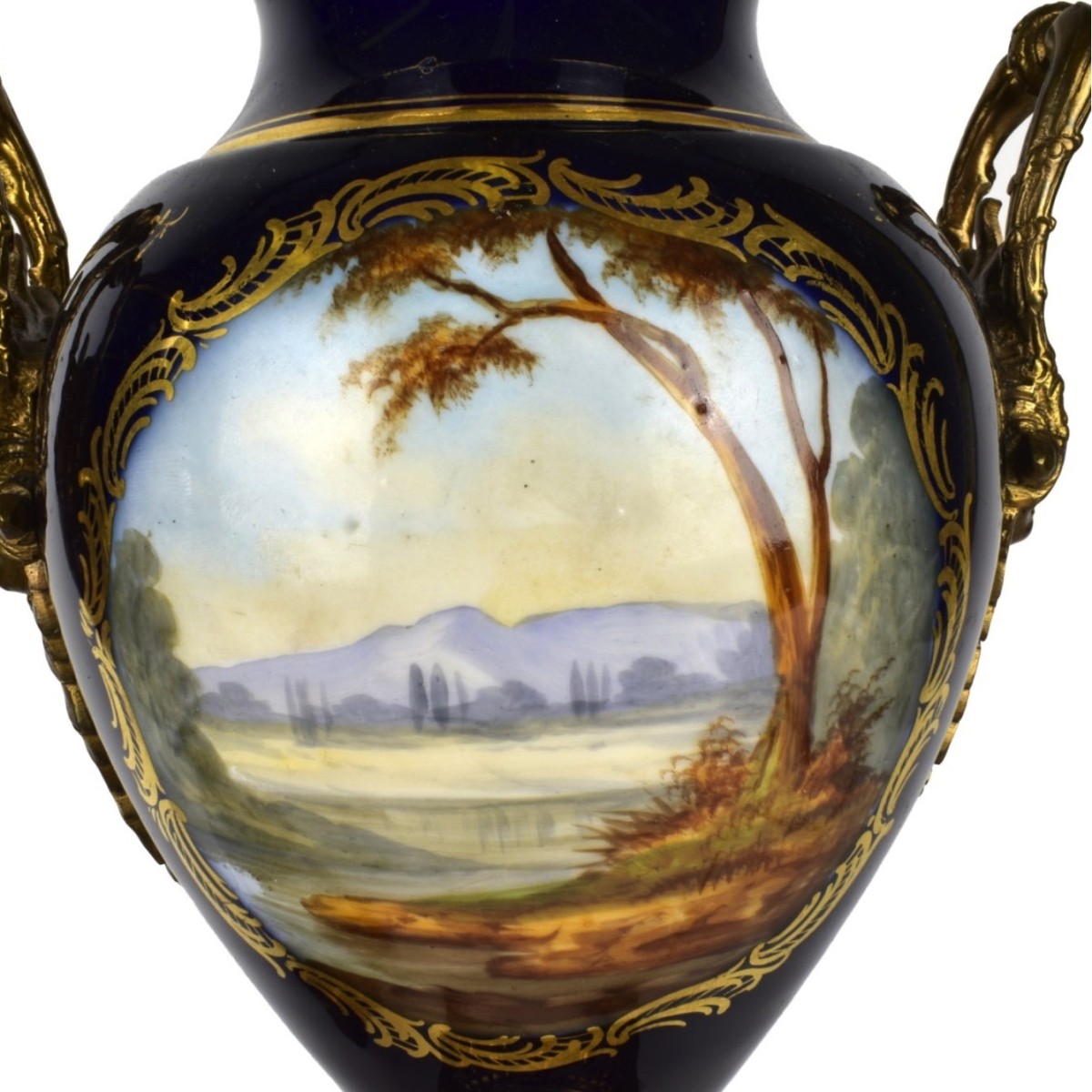 Pair Sevres Lamps with Bronze Mounts