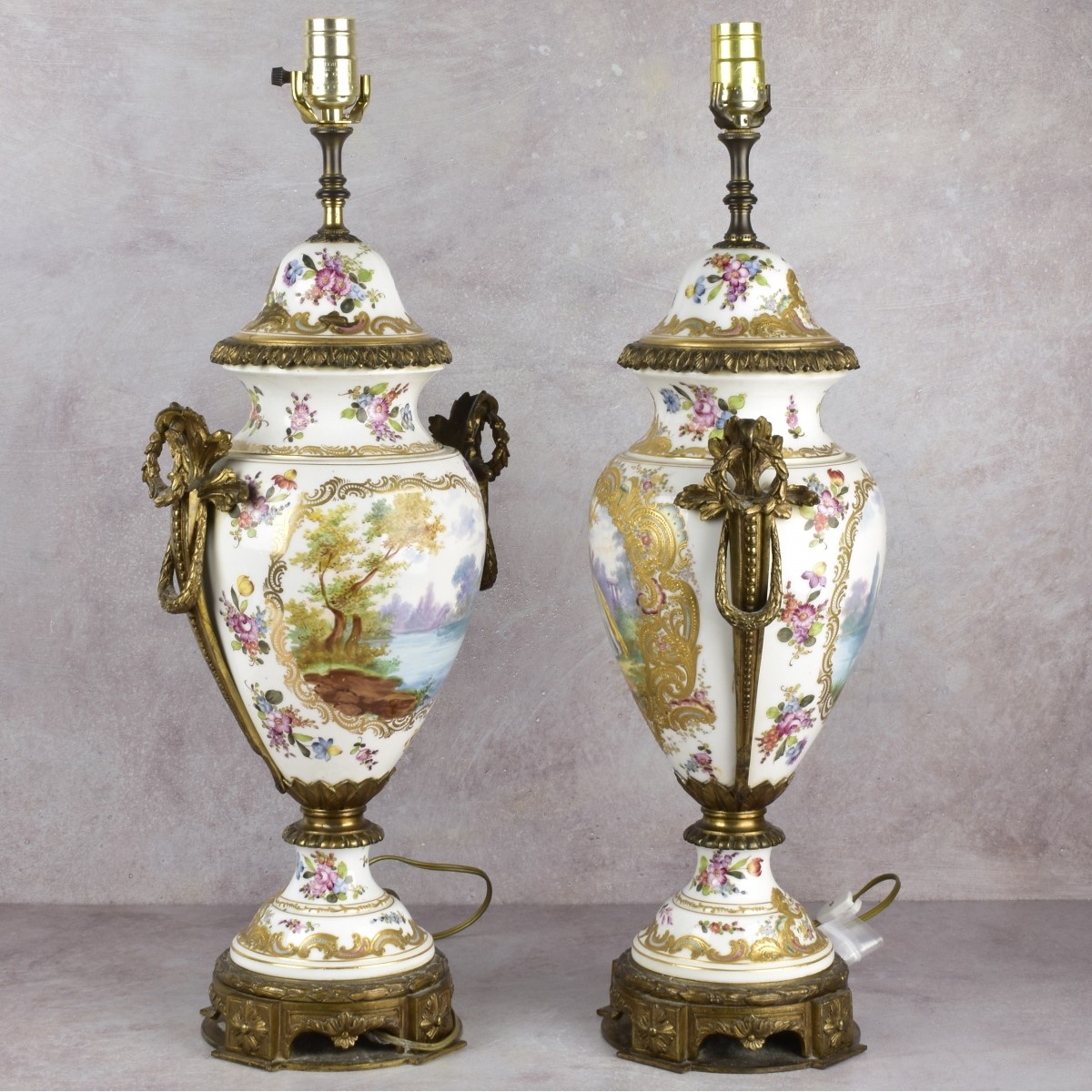 Rococo Style Porcelain Table Lamps