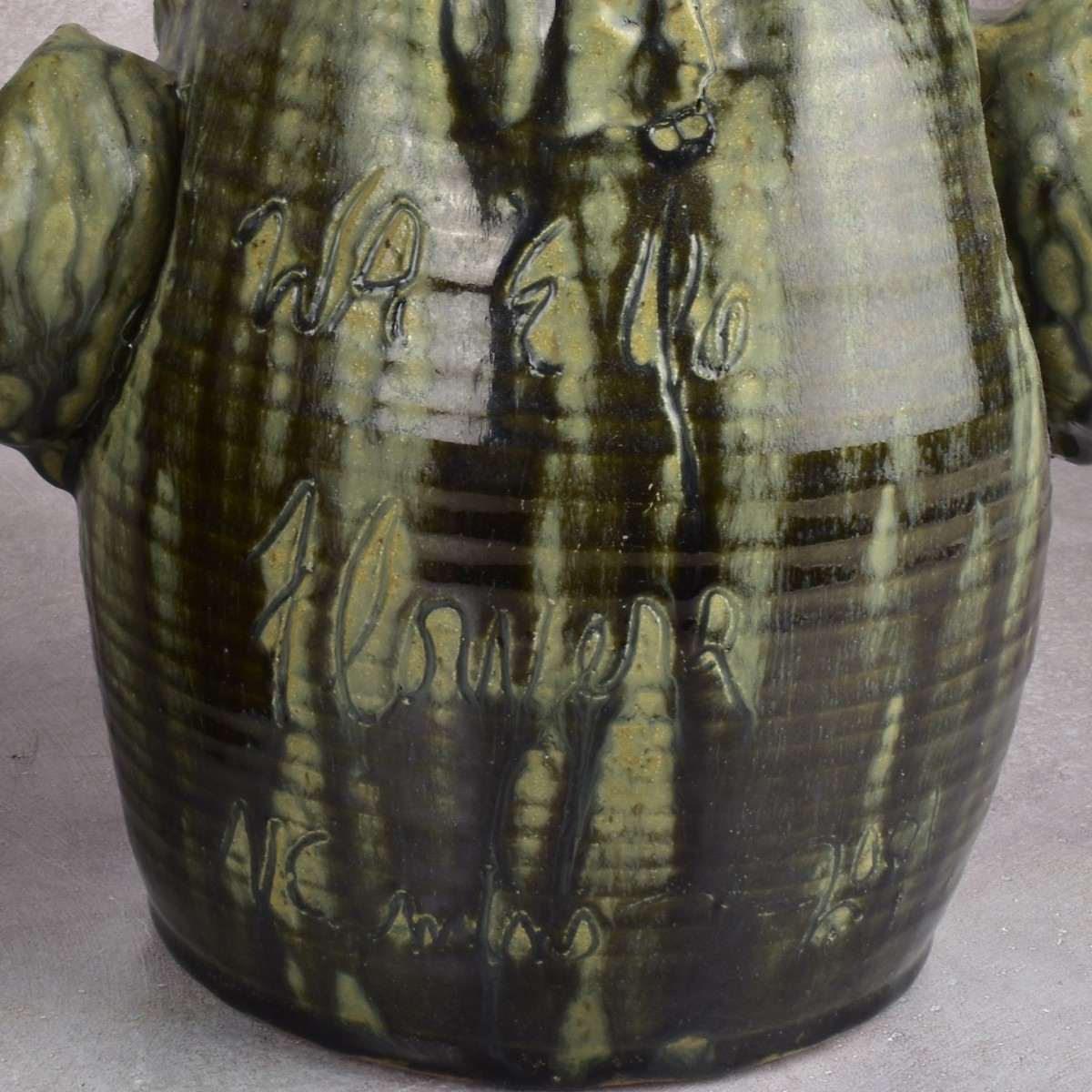 W.A. Flowers Folk Art Pottery Jugs